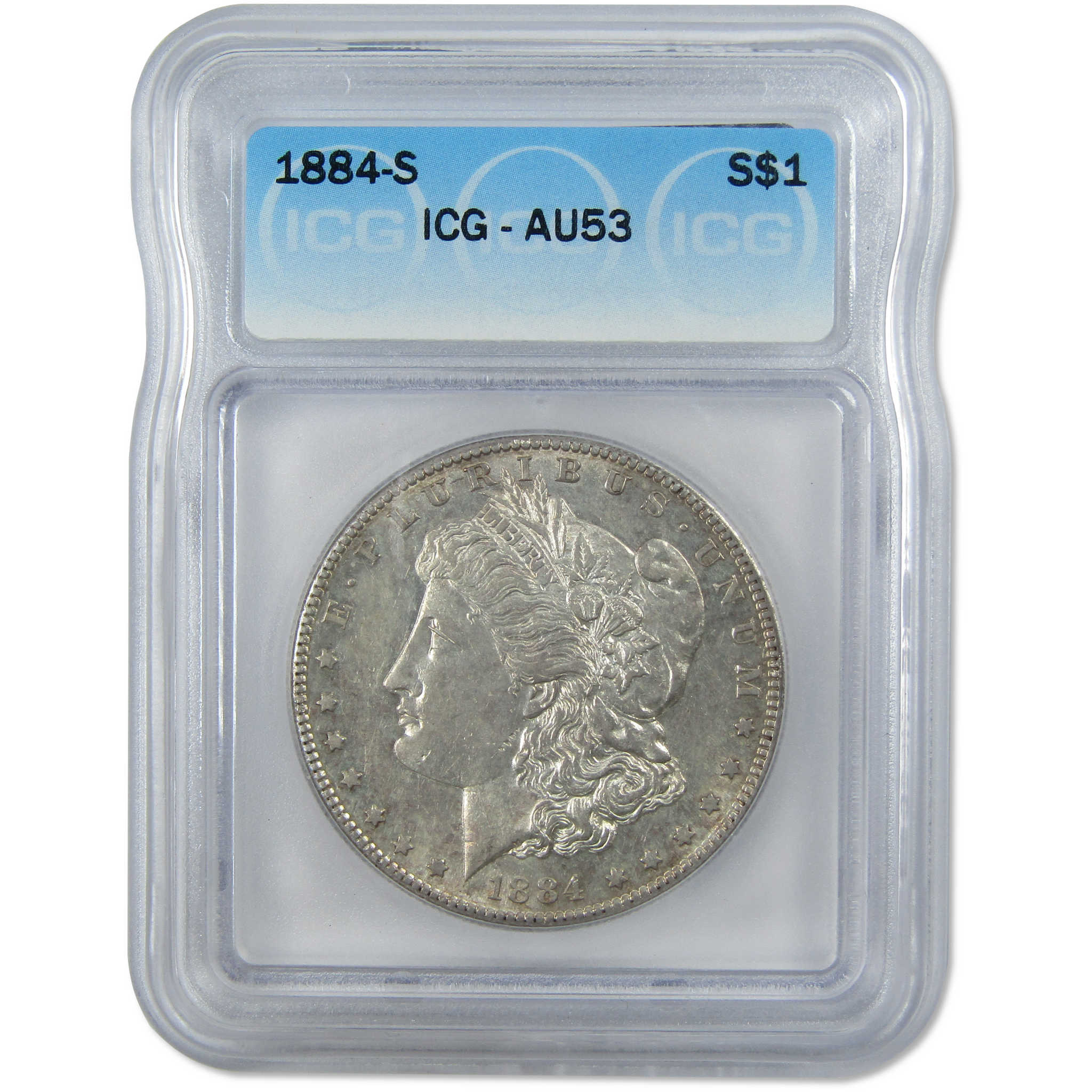 1884 S Morgan Dollar AU 53 ICG Silver $1 Coin SKU:I9641 - Morgan coin - Morgan silver dollar - Morgan silver dollar for sale - Profile Coins &amp; Collectibles