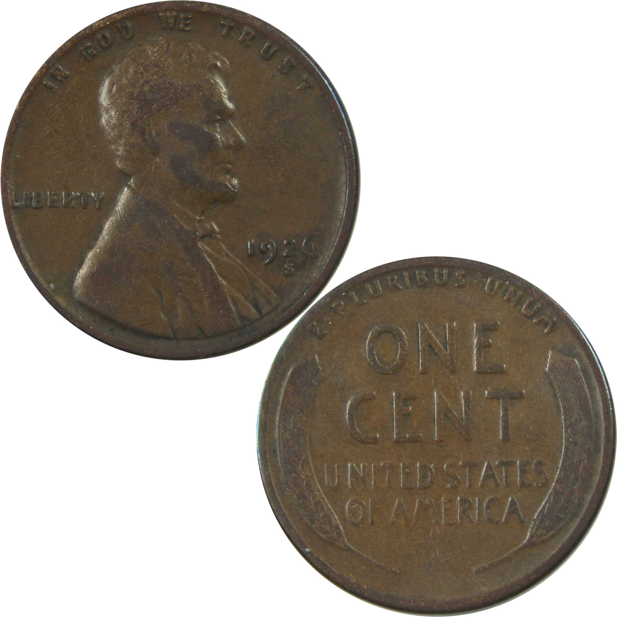 1926 S Lincoln Wheat Cent VG Very Good Penny 1c Coin SKU:I15420