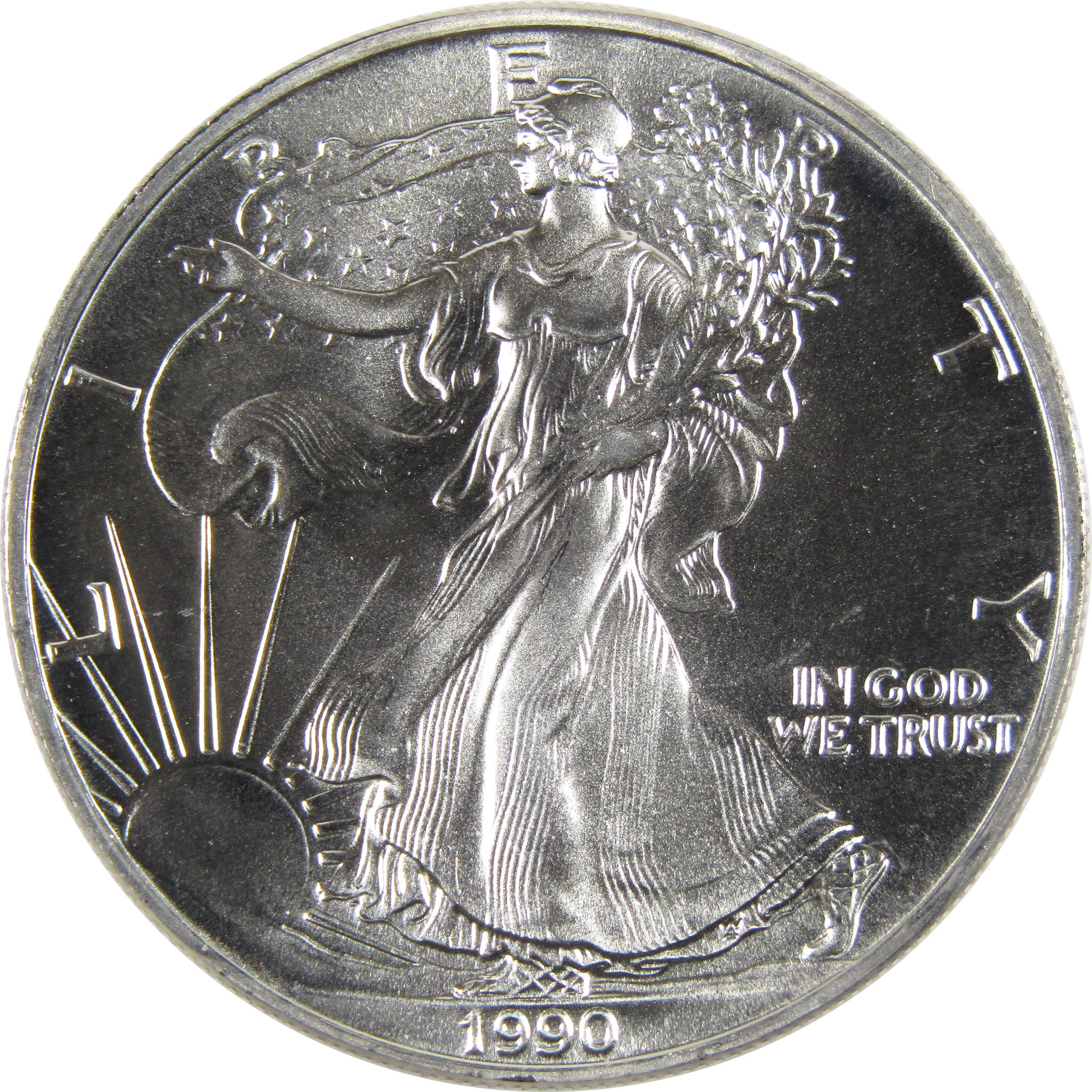 1990 American Eagle BU Uncirculated 1 oz .999 Silver Bullion $1 Coin