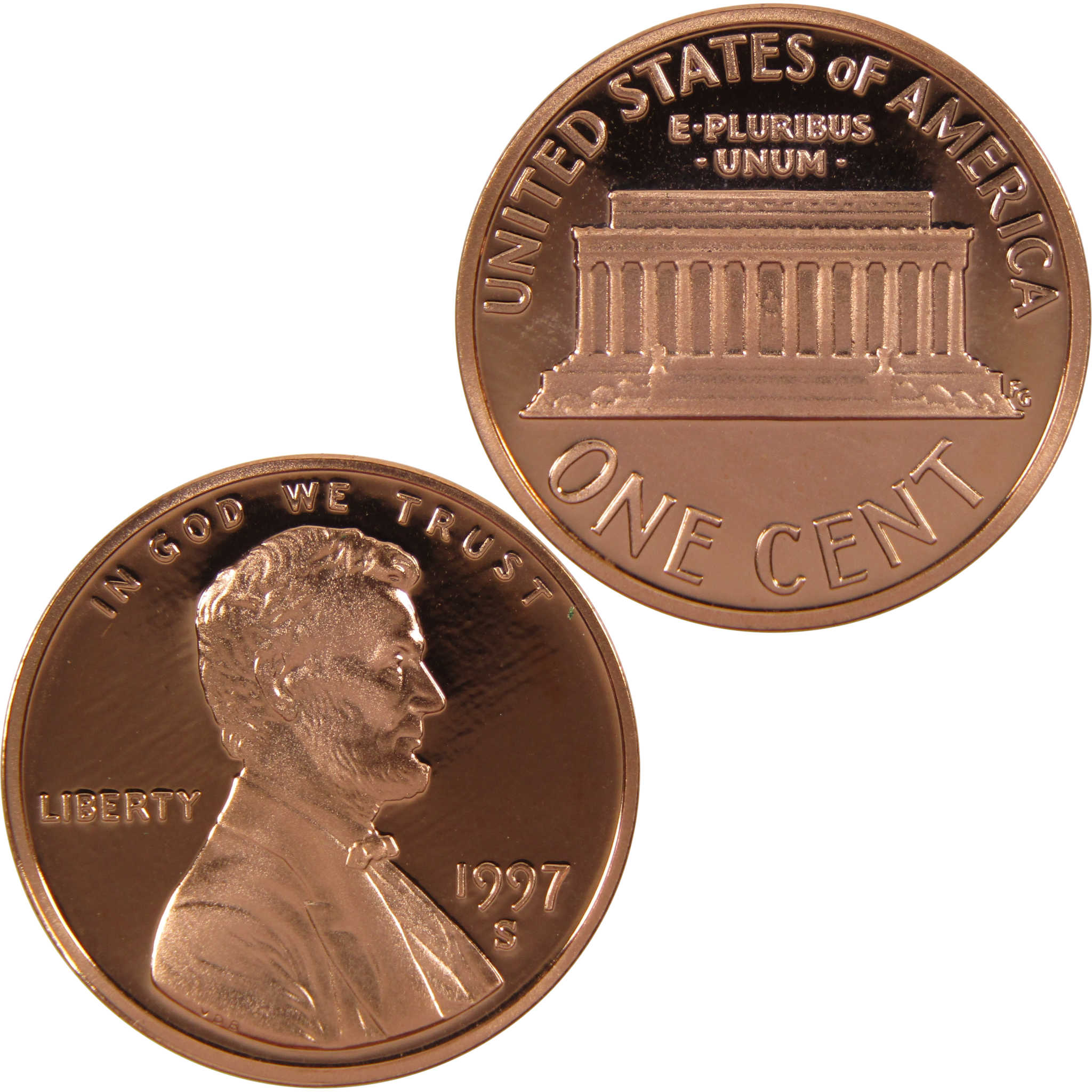 1997 S Lincoln Memorial Cent Choice Proof Penny 1c Coin Collectible