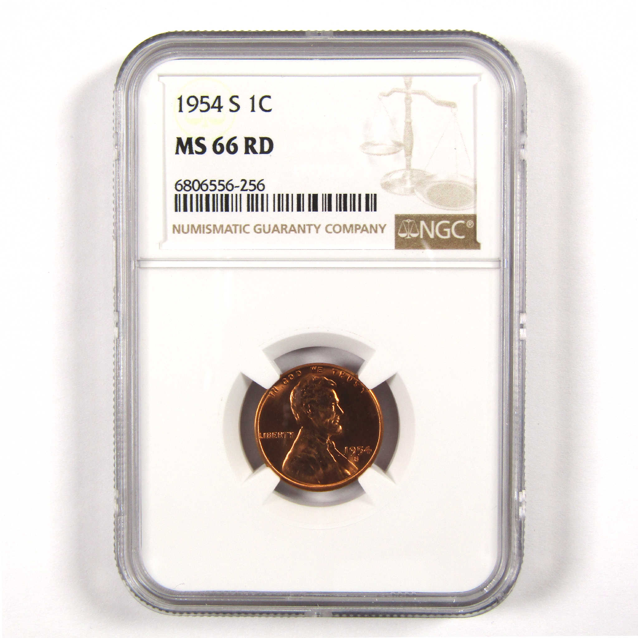 1954 S Lincoln Wheat Cent MS 66 RD NGC Penny 1c Unc SKU:I11568