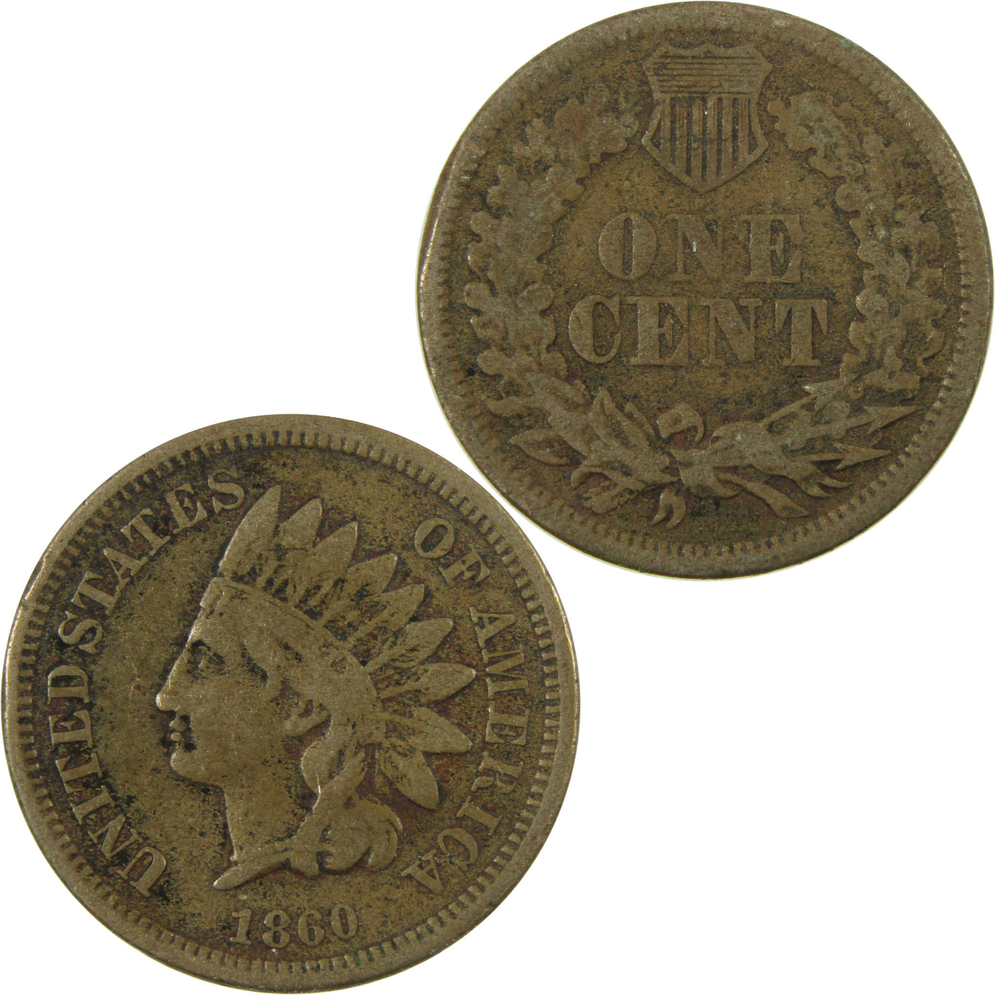 1860 Pointed Bust Indian Head Cent VG Very Good Penny SKU:I28340
