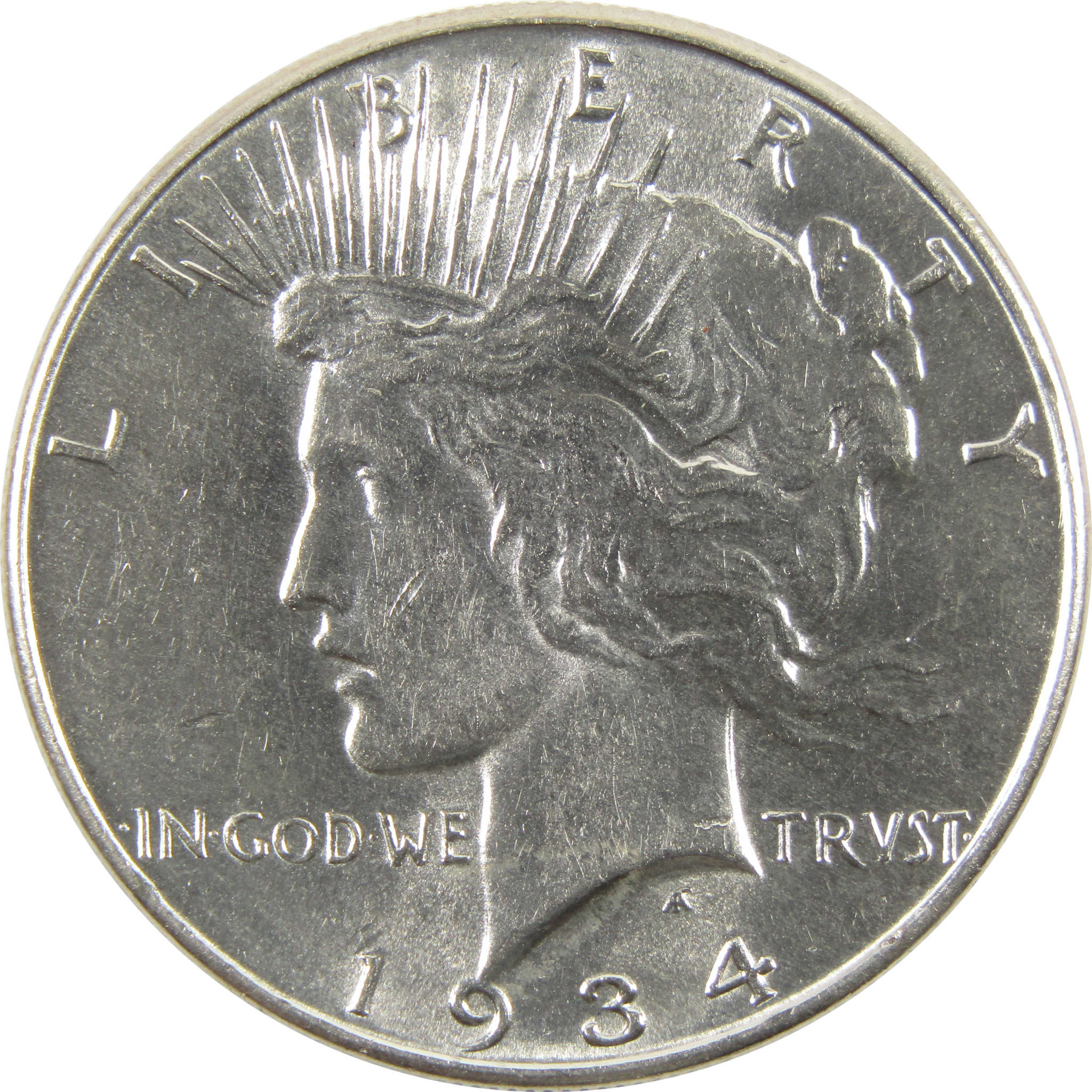 1934 Peace Dollar Borderline Uncirculated 90% Silver $1 SKU:I11180
