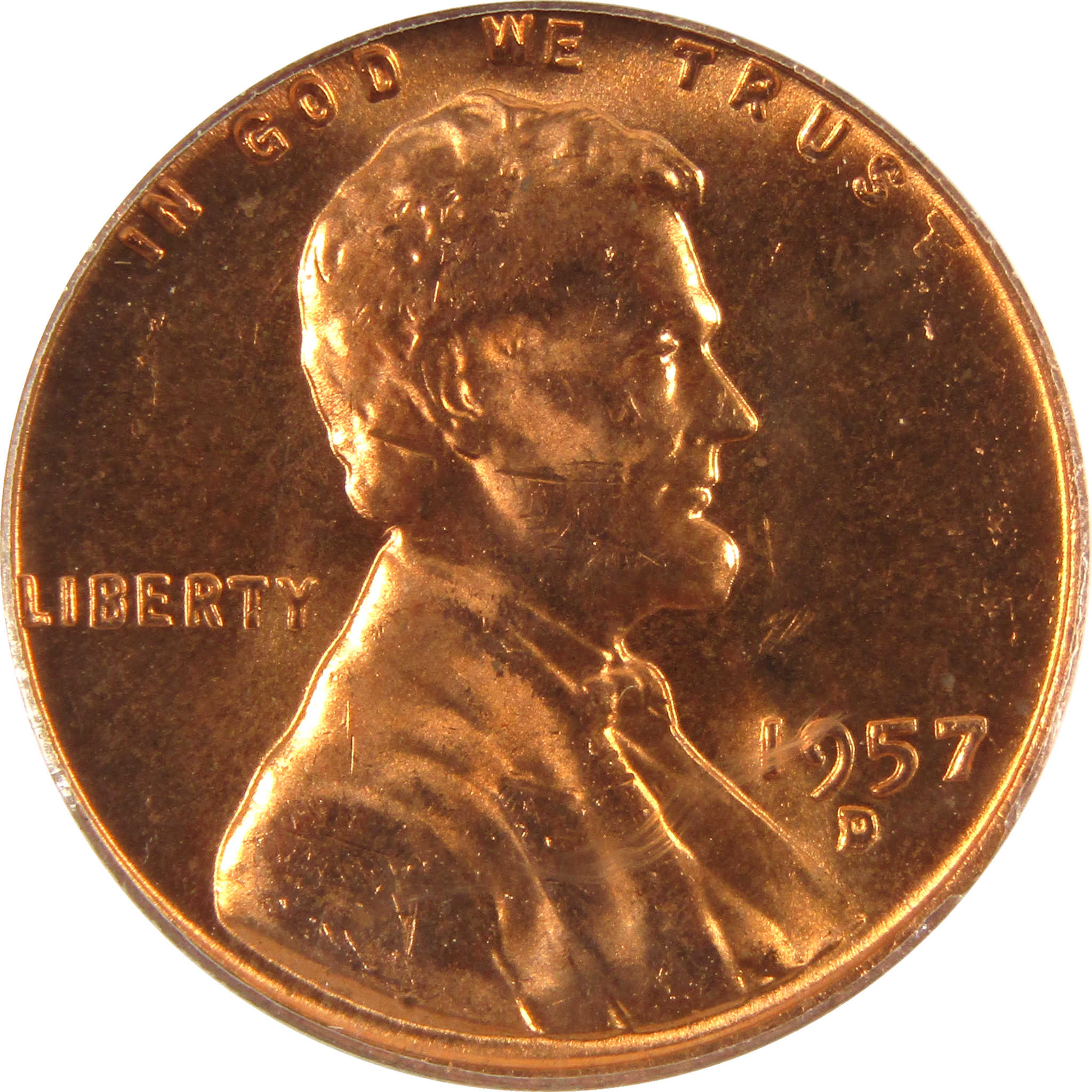 1957 D/D RPM Lincoln Wheat Cent MS 64 RD ANACS Penny SKU:CPC5647