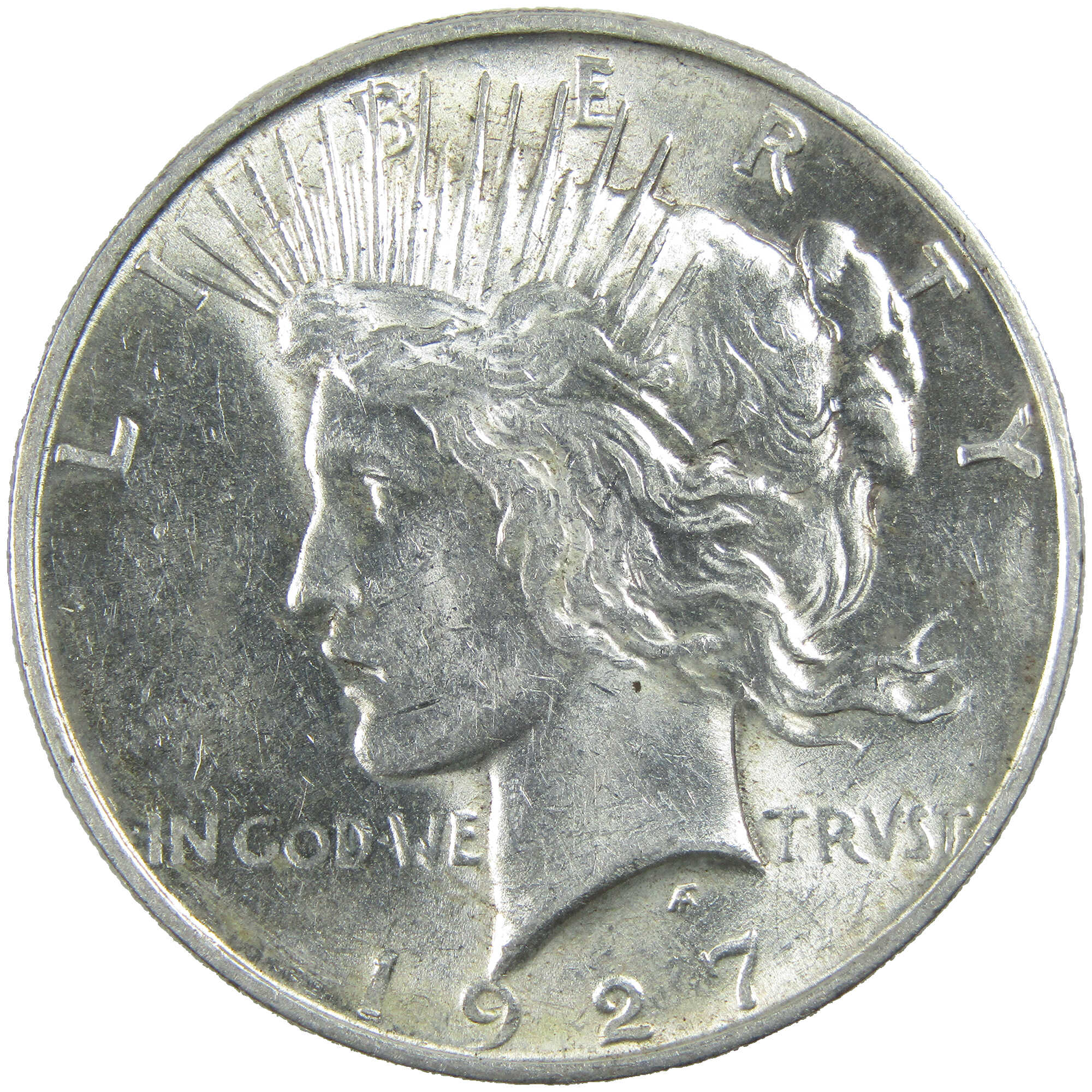 1927 D Peace Dollar AU About Uncirculated Silver $1 Coin SKU:I12942