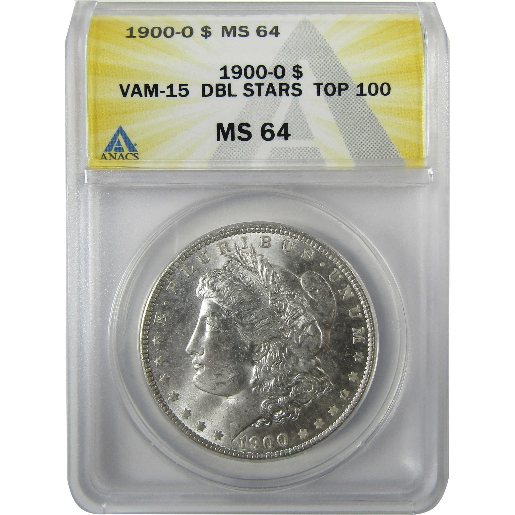 1900 O VAM-15 Doubled Stars Morgan Silver $1 MS 64 ANACS SKU:I27986 - Morgan coin - Morgan silver dollar - Morgan silver dollar for sale - Profile Coins &amp; Collectibles