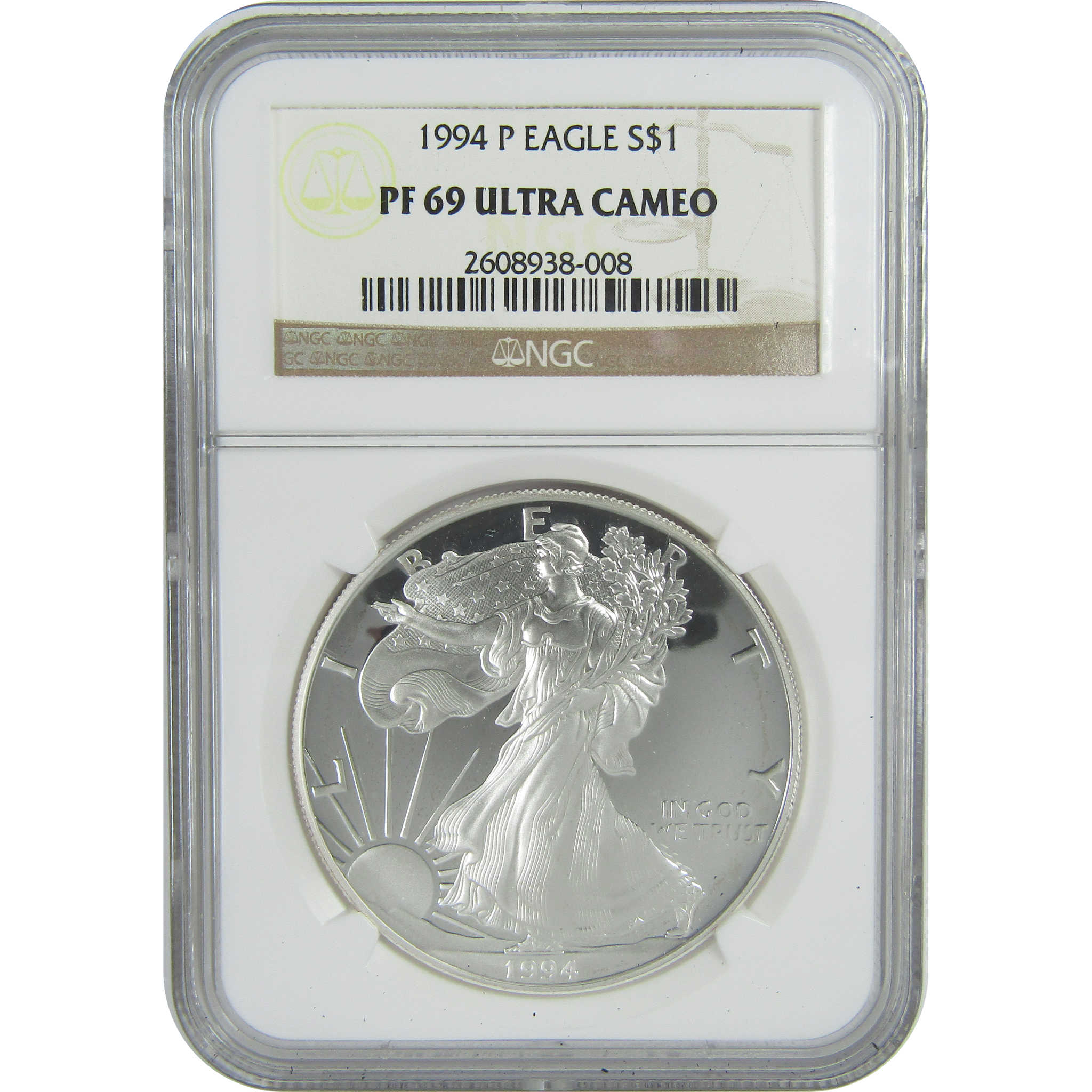 1994 P American Silver Eagle PF 69 UCAM NGC Proof $1 SKU:CPC9477