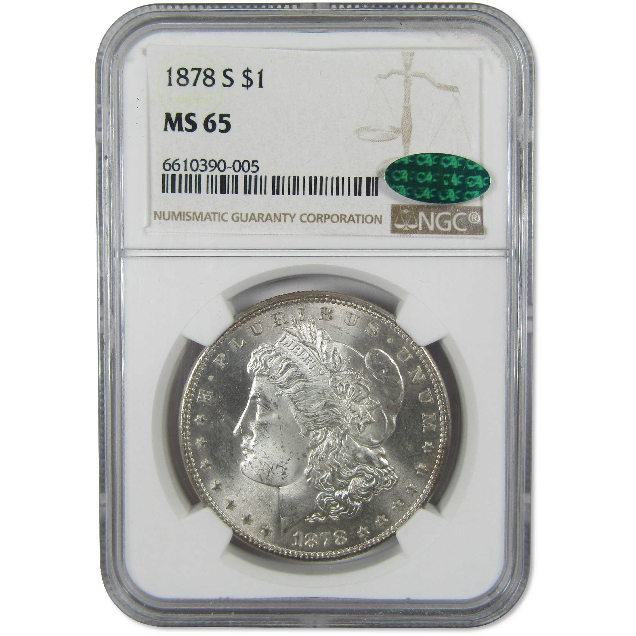 1878 S Morgan Silver Dollar MS 65 NGC CAC Uncirculated $1 Coin - Morgan coin - Morgan silver dollar - Morgan silver dollar for sale - Profile Coins &amp; Collectibles