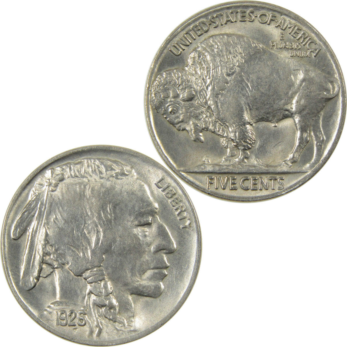 1926 Indian Head Buffalo Nickel Uncirculated Mint State 5c Coin