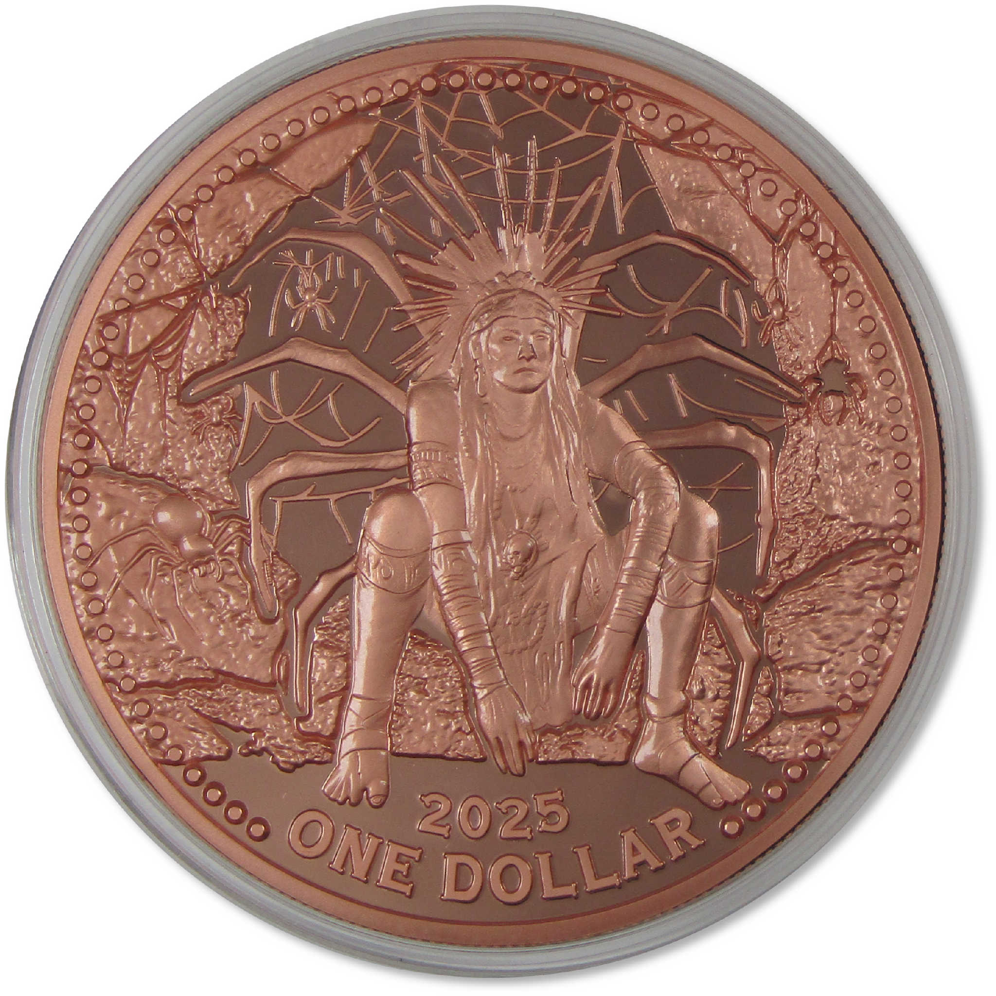 2025 Native American Mesa Grande Iktomi 5oz Copper Proof-Like $1 Coin