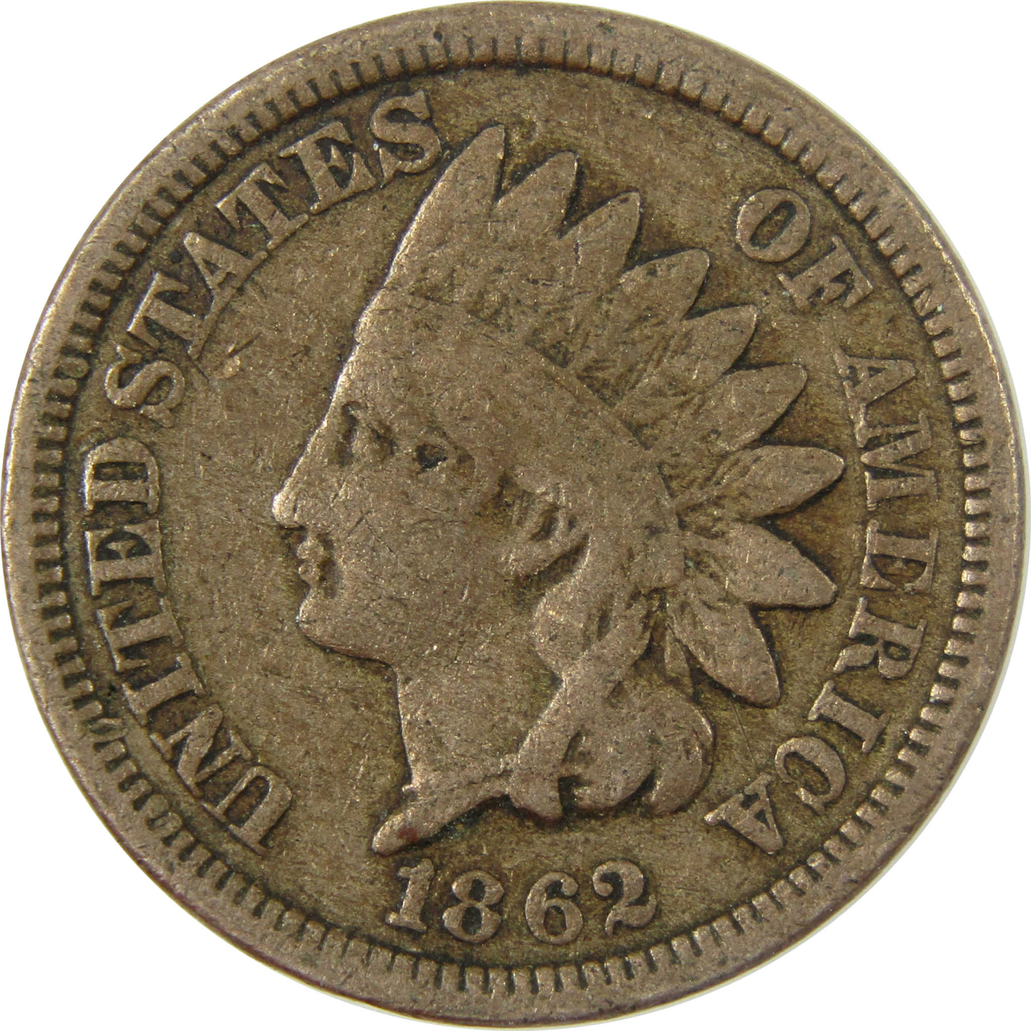 1862 Indian Head Cent VG Very Good Details Penny 1c Coin SKU:CP1229