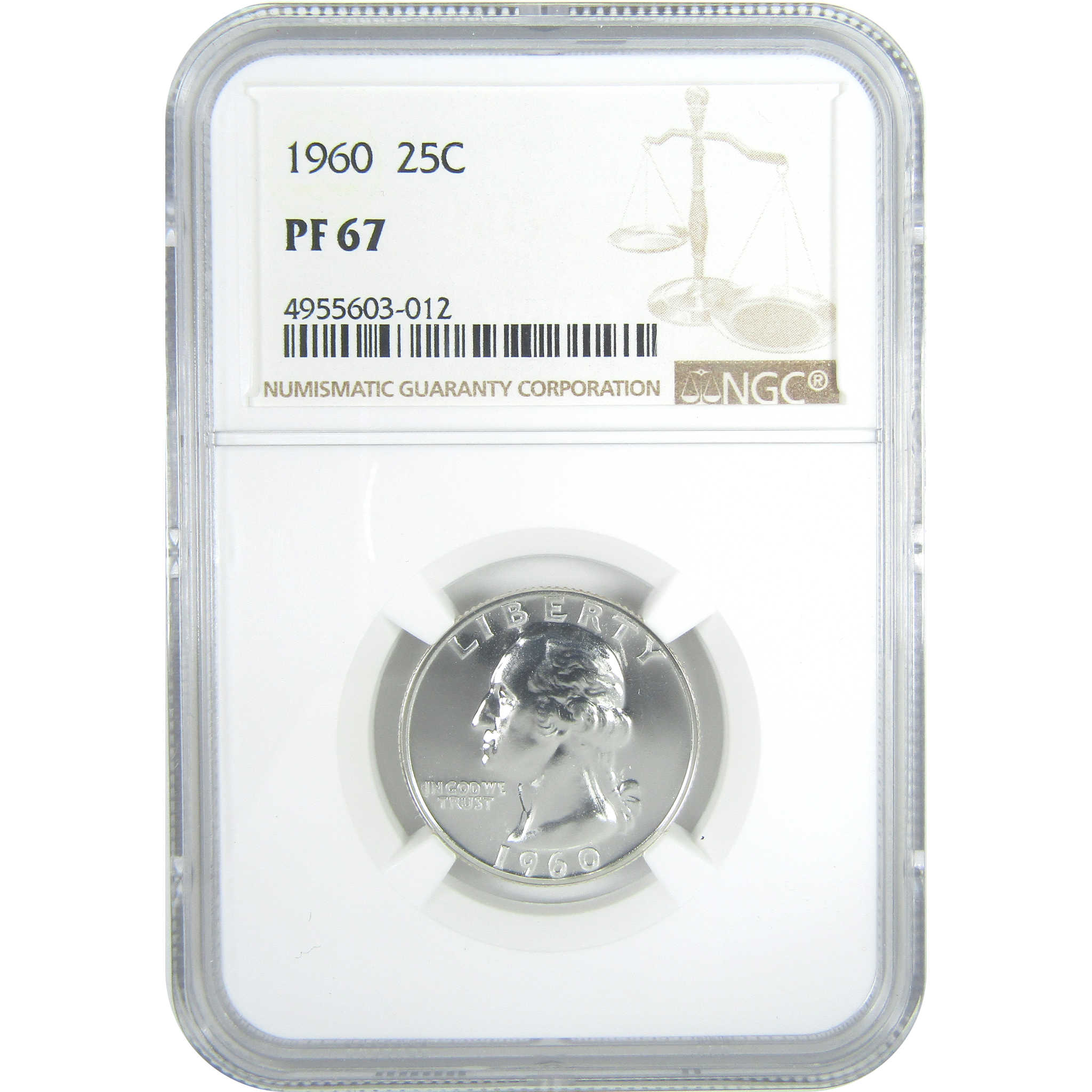 1960 Washington Quarter PF 67 NGC Silver Proof 25c Coin SKU:CPC9631