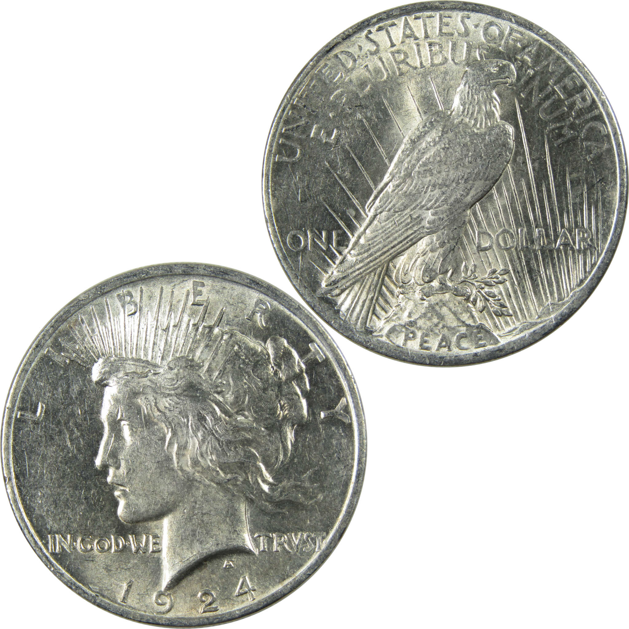 1924 Peace Dollar AU About Uncirculated Silver $1 Coin SKU:I15102