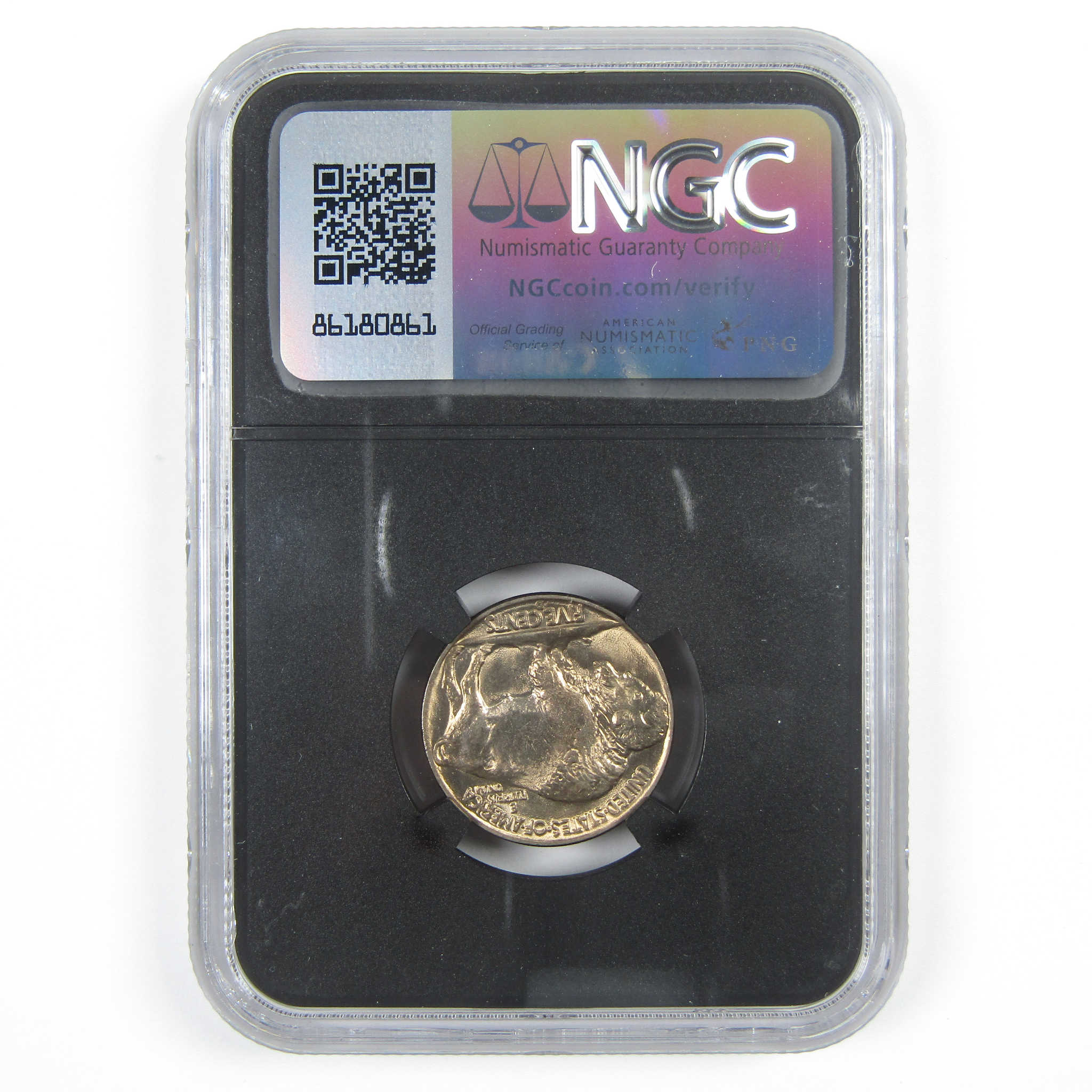 1938 D Buffalo Nickel MS 66 NGC 5c Original Bag Fragment SKU:I14594