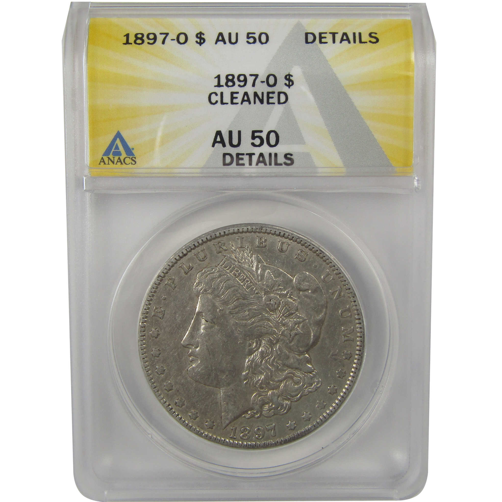 1897 O Morgan Dollar AU 50 Details ANACS Silver $1 Coin SKU:I22350 - Morgan coin - Morgan silver dollar - Morgan silver dollar for sale - Profile Coins &amp; Collectibles