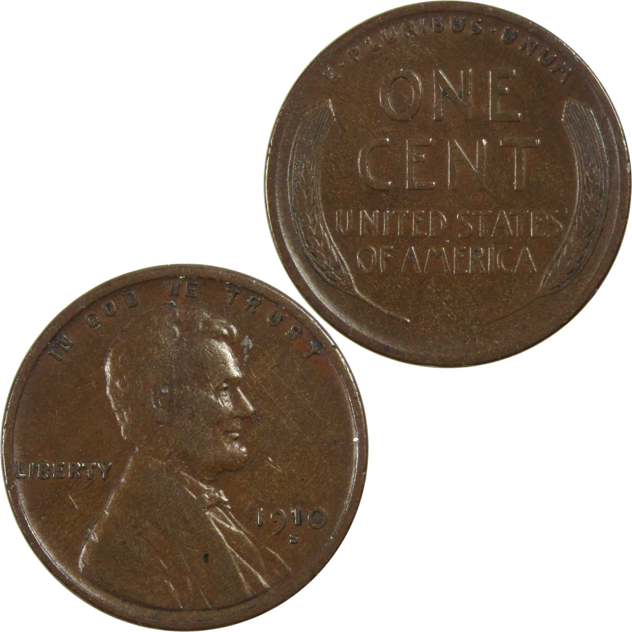 1910 S Lincoln Wheat Cent VF Very Fine Penny 1c Coin SKU:I13401
