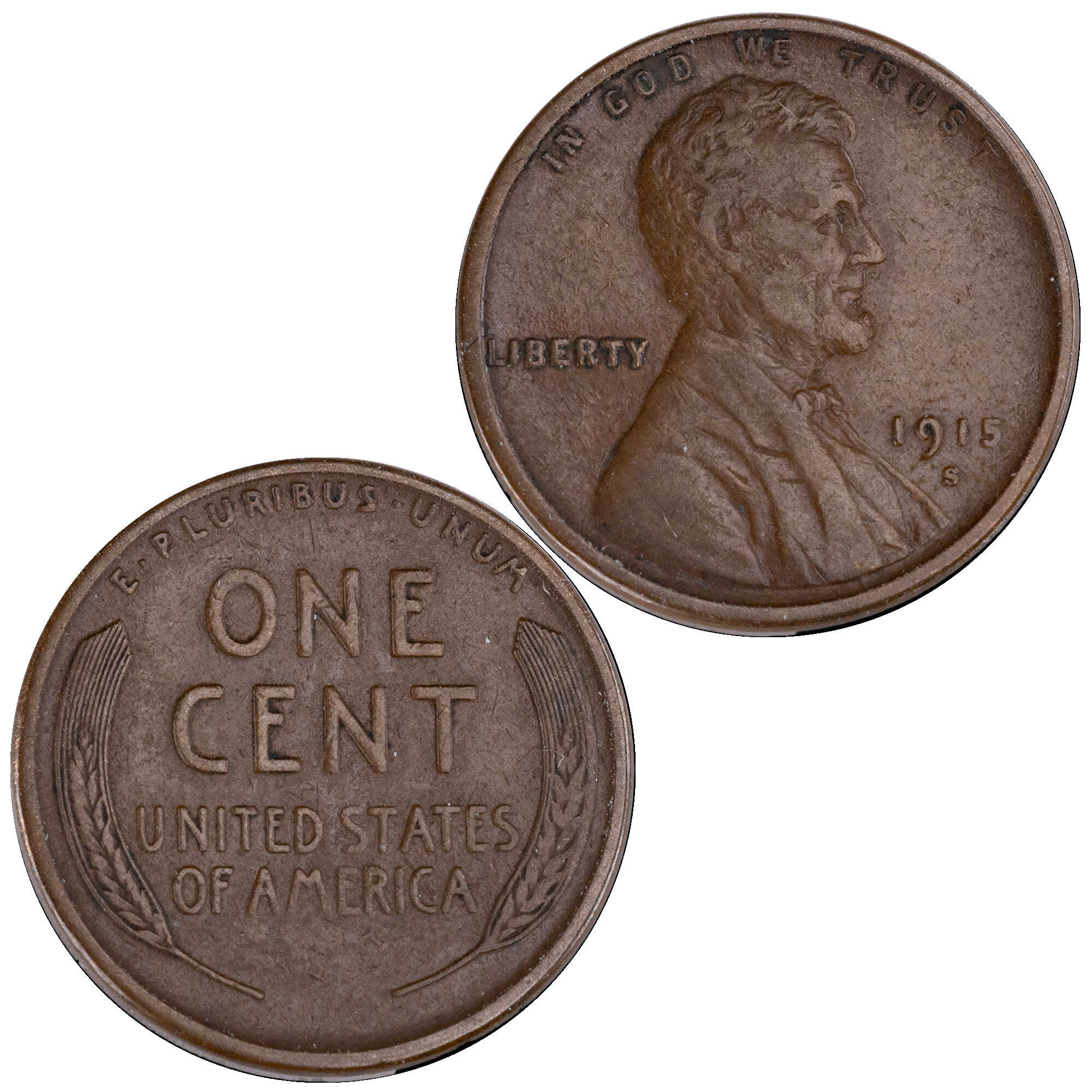 1915 S Lincoln Wheat Cent VF Very Fine Penny 1c Coin SKU:CPC12686