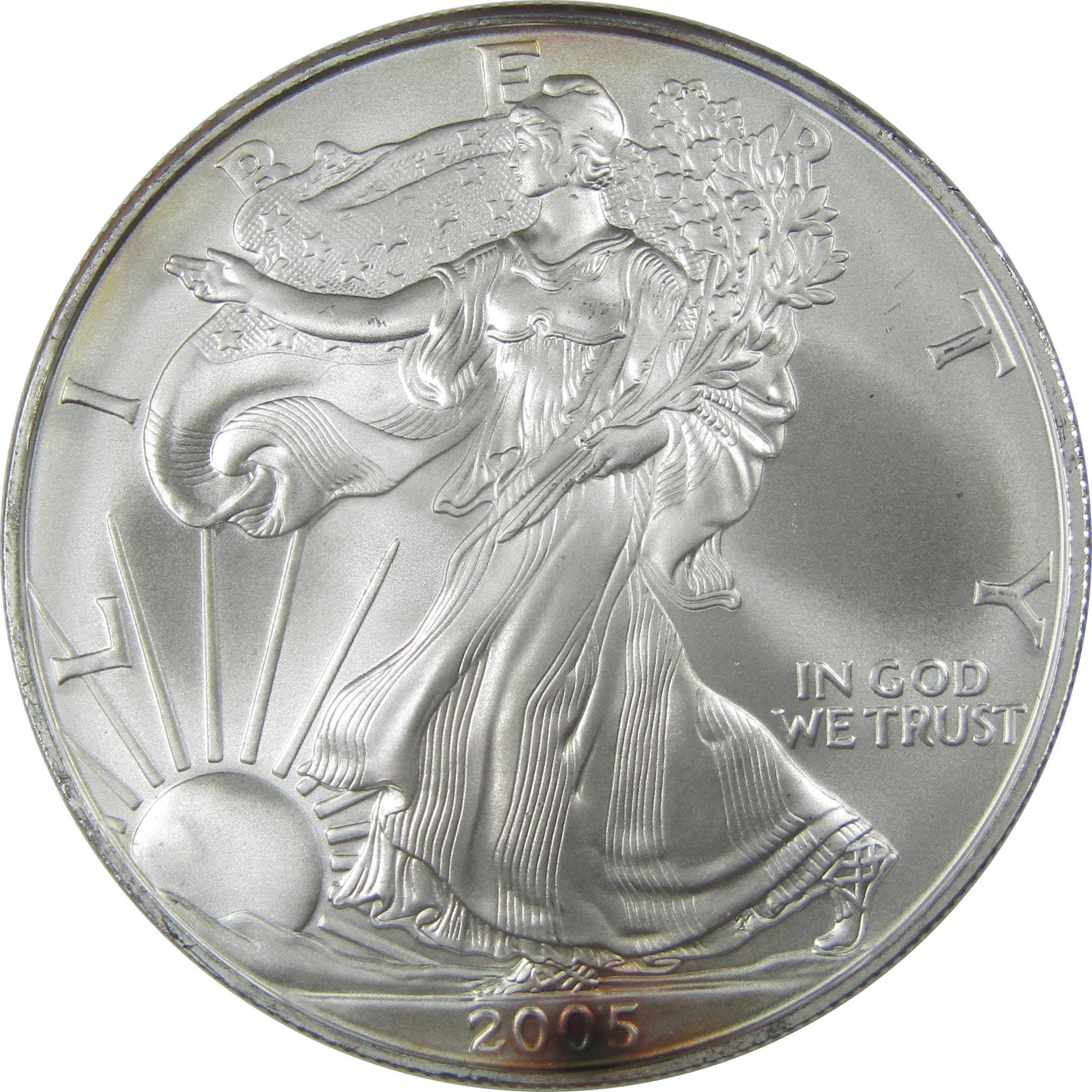 2005 American Silver Eagle Uncirculated Bullion Toned SKU:I24263