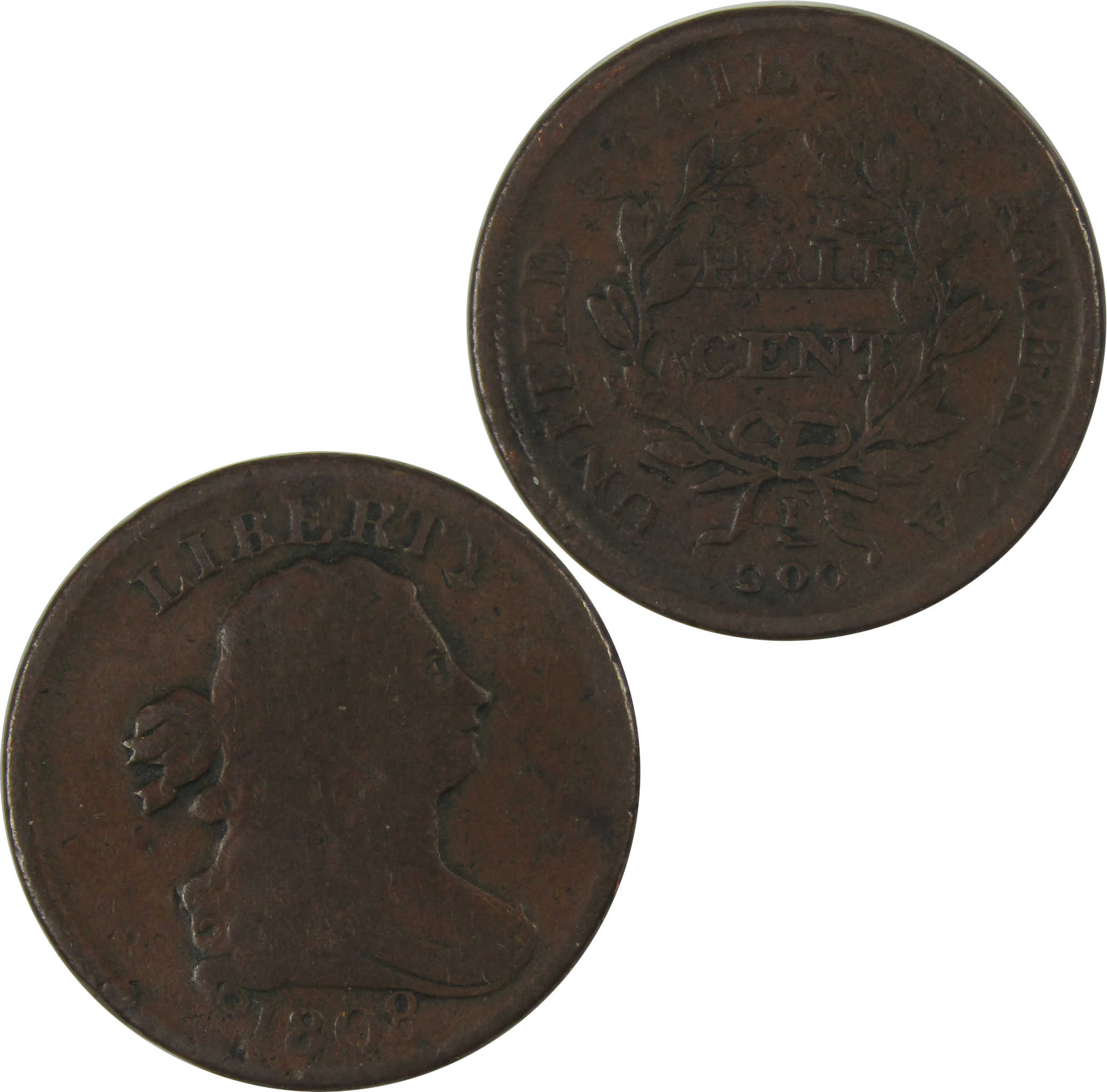 1808 Draped Bust Half Cent VG Very Good Copper 1/2c Coin SKU:I22689