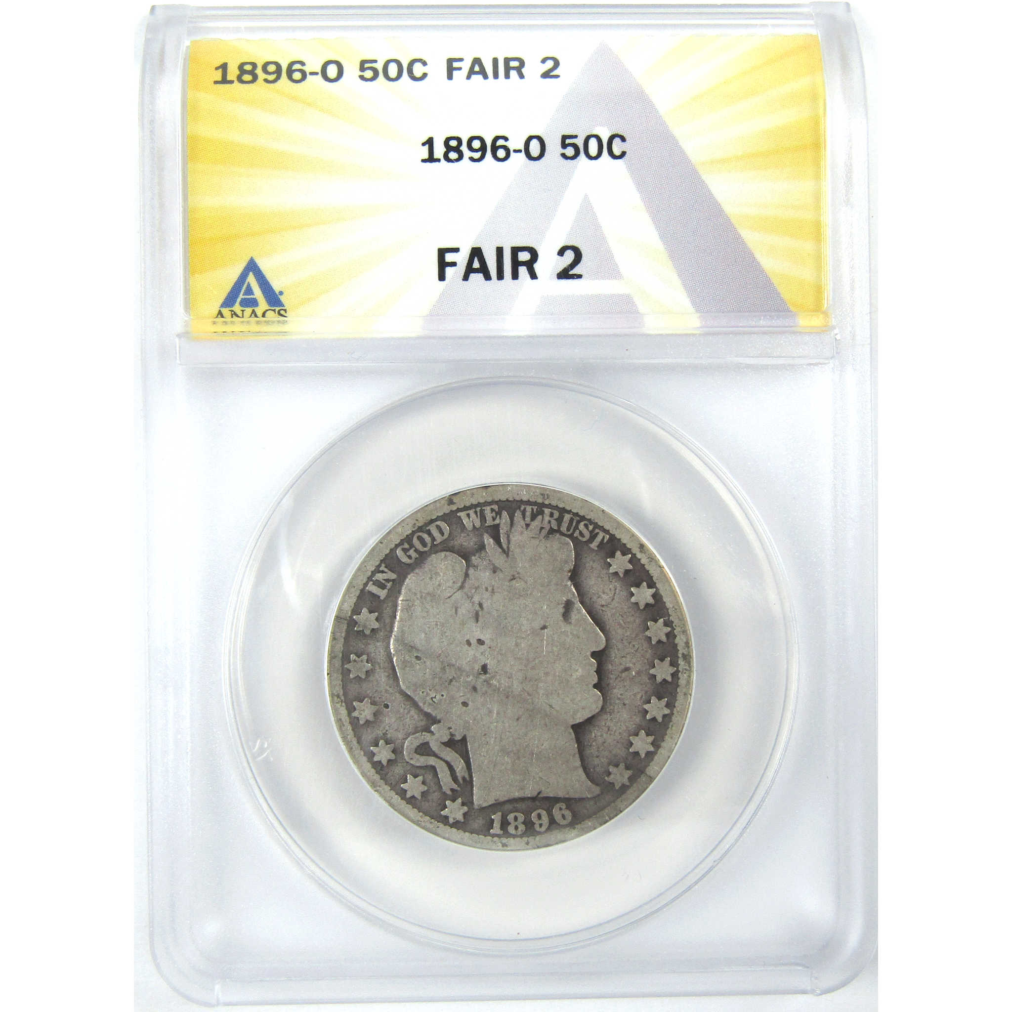 1896 O Barber Half Dollar FR 2 ANACS Silver 50c Coin SKU:I16345