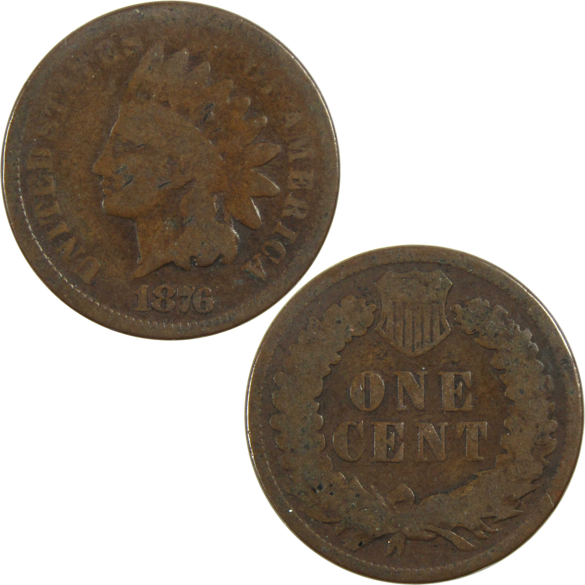 1876 Indian Head Cent G Good Penny 1c Coin SKU:I13271