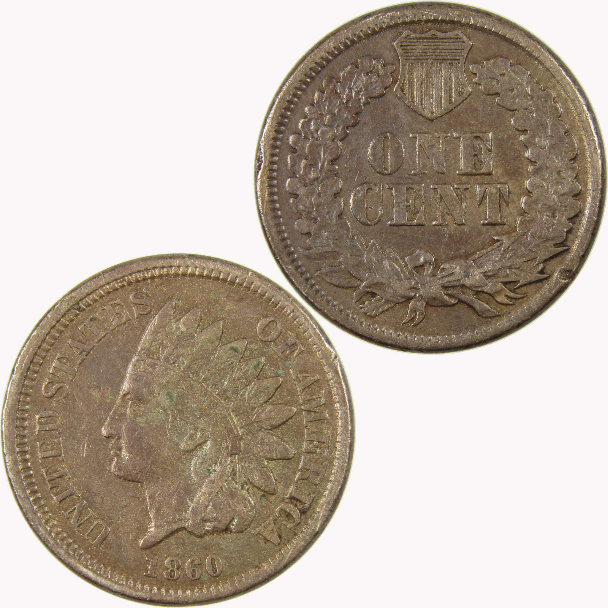 1860 Indian Head Cent VF Very Fine Details Penny 1c Coin SKU:CP1069
