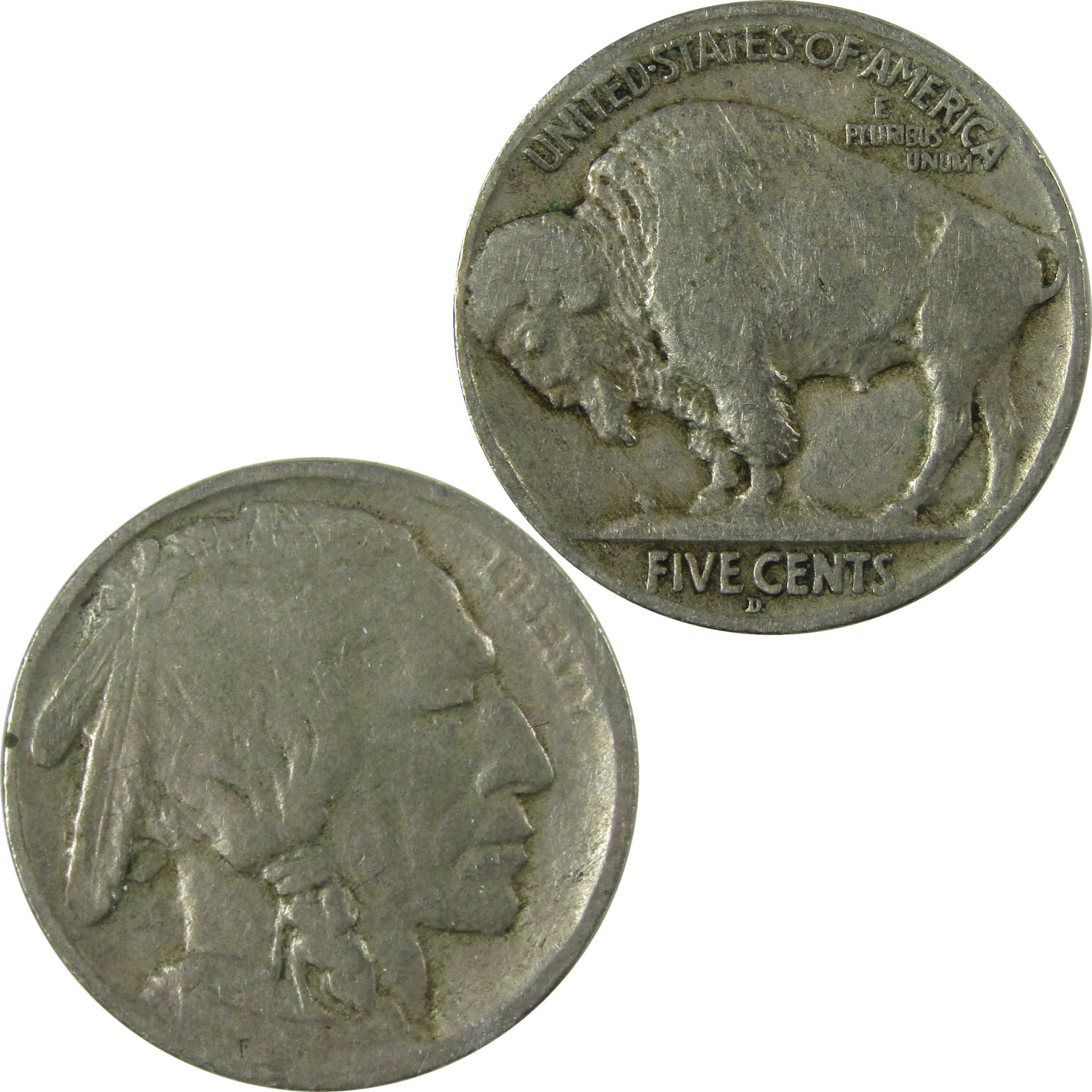 1913 D Type 2 Indian Head Buffalo Nickel VG Very Good SKU:I27859