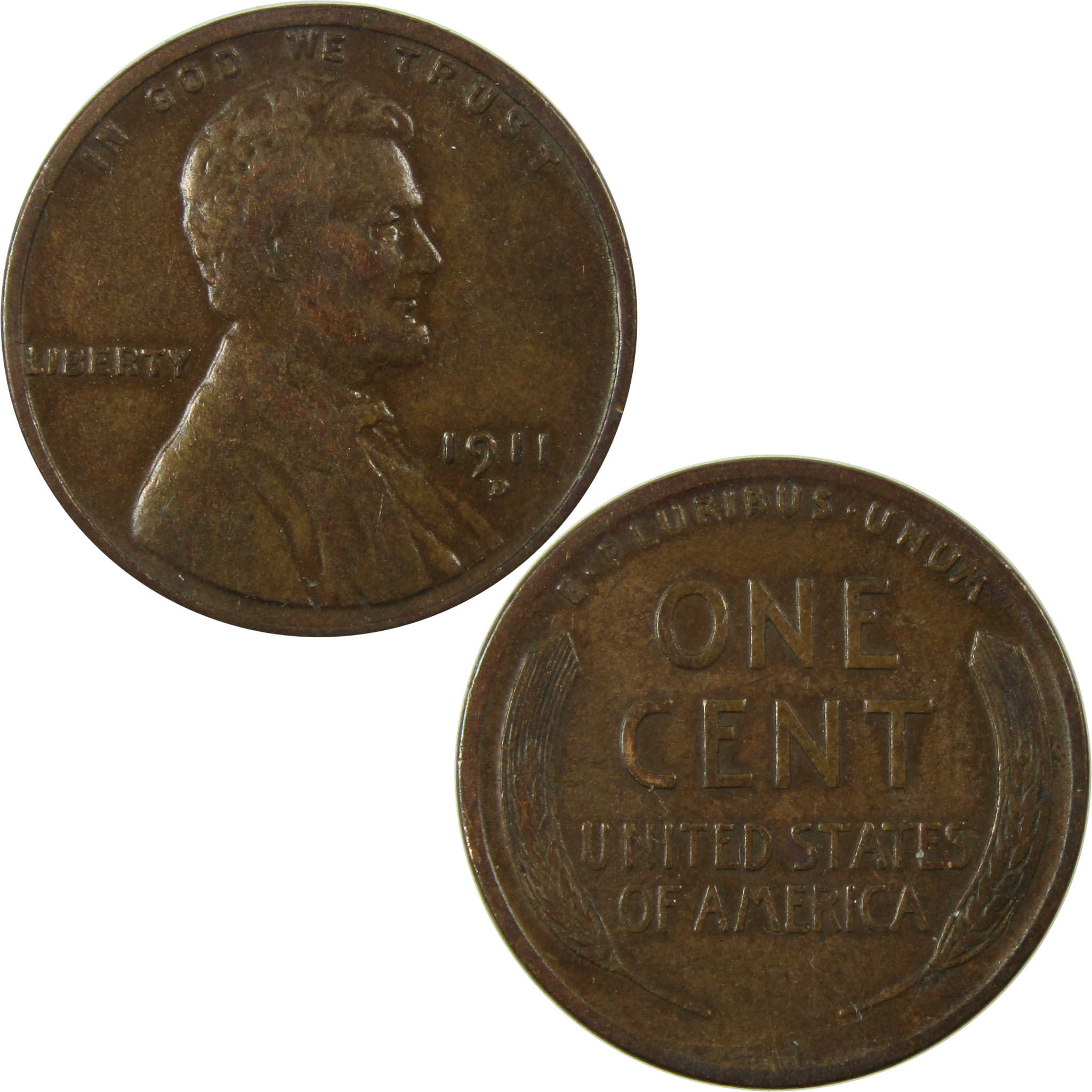 1911 D Lincoln Wheat Cent VF Very Fine Penny 1c Coin SKU:I25684