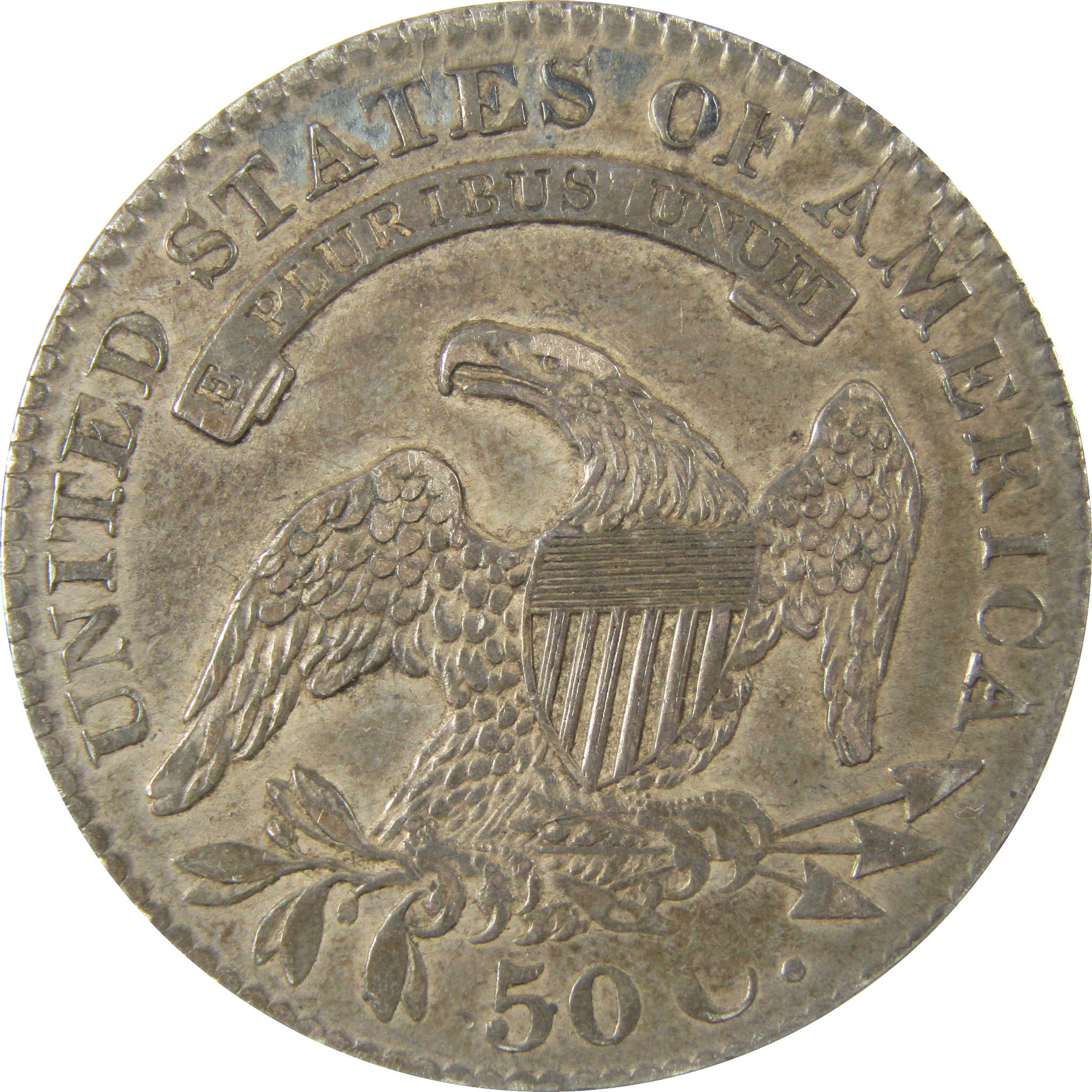 1829 Small Letters Capped Bust Silver 50c XF EF SKU:CP1495