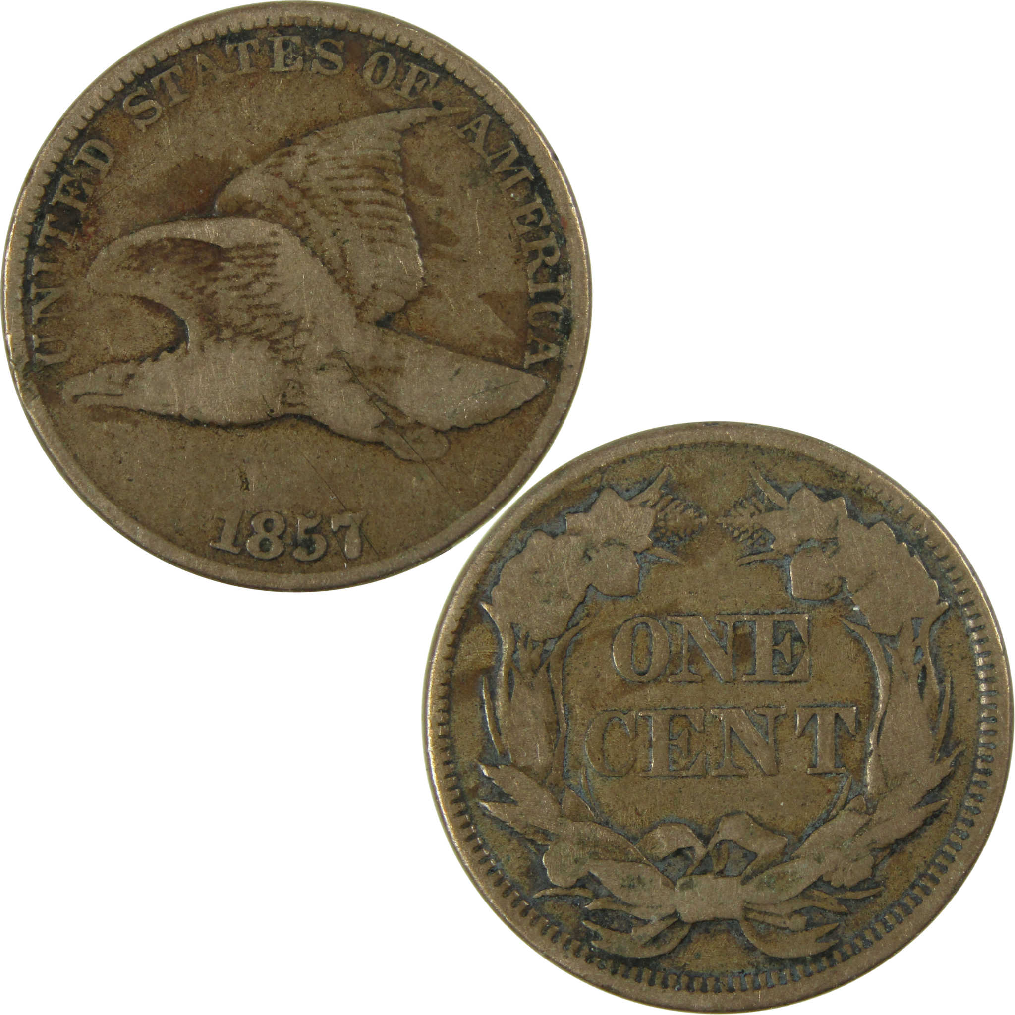 1857 Flying Eagle Cent VF Very Fine Penny 1c Coin SKU:I27250