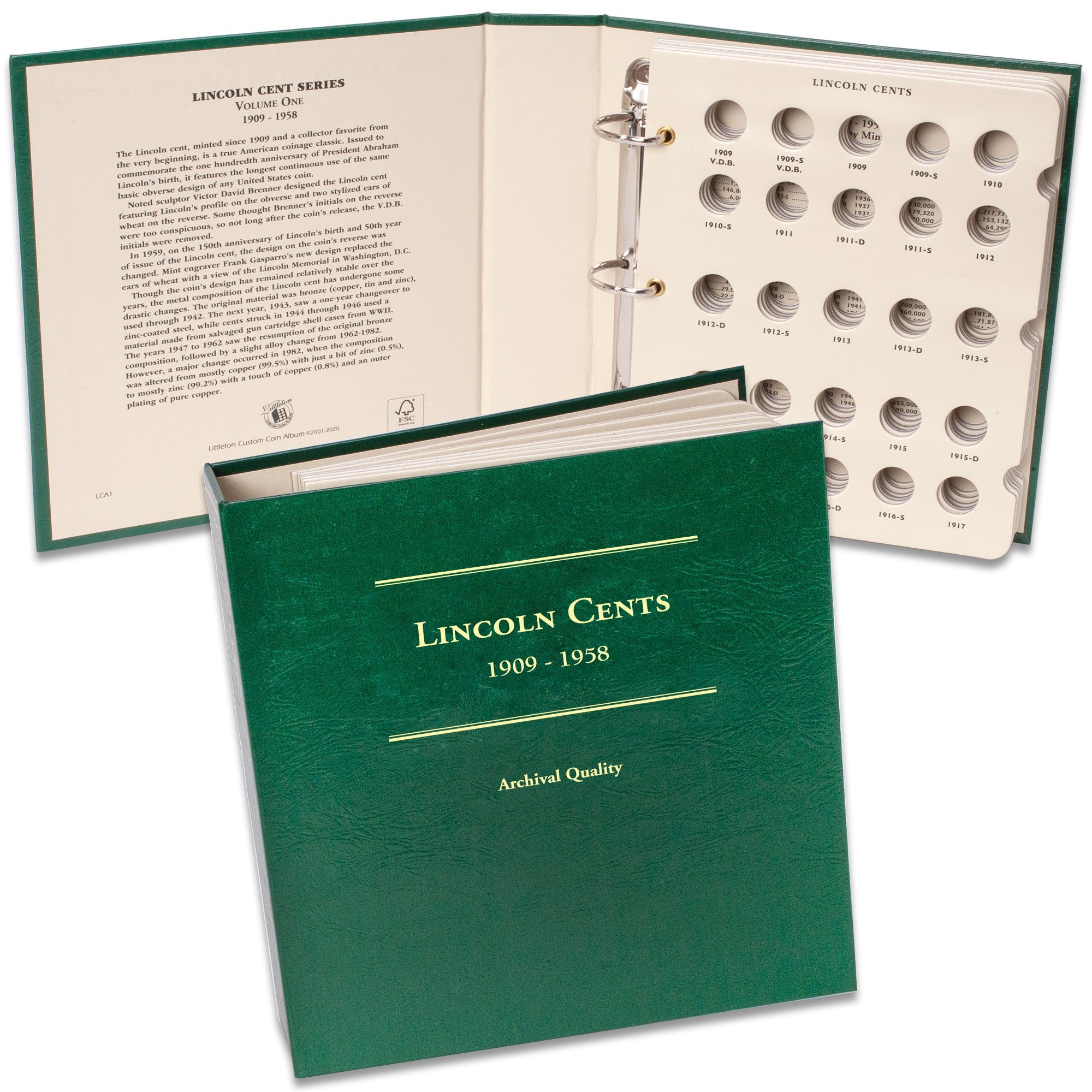 1909-1958 Lincoln Cent Coin Album Volume 1 Wheat Cents Littleton Coin
