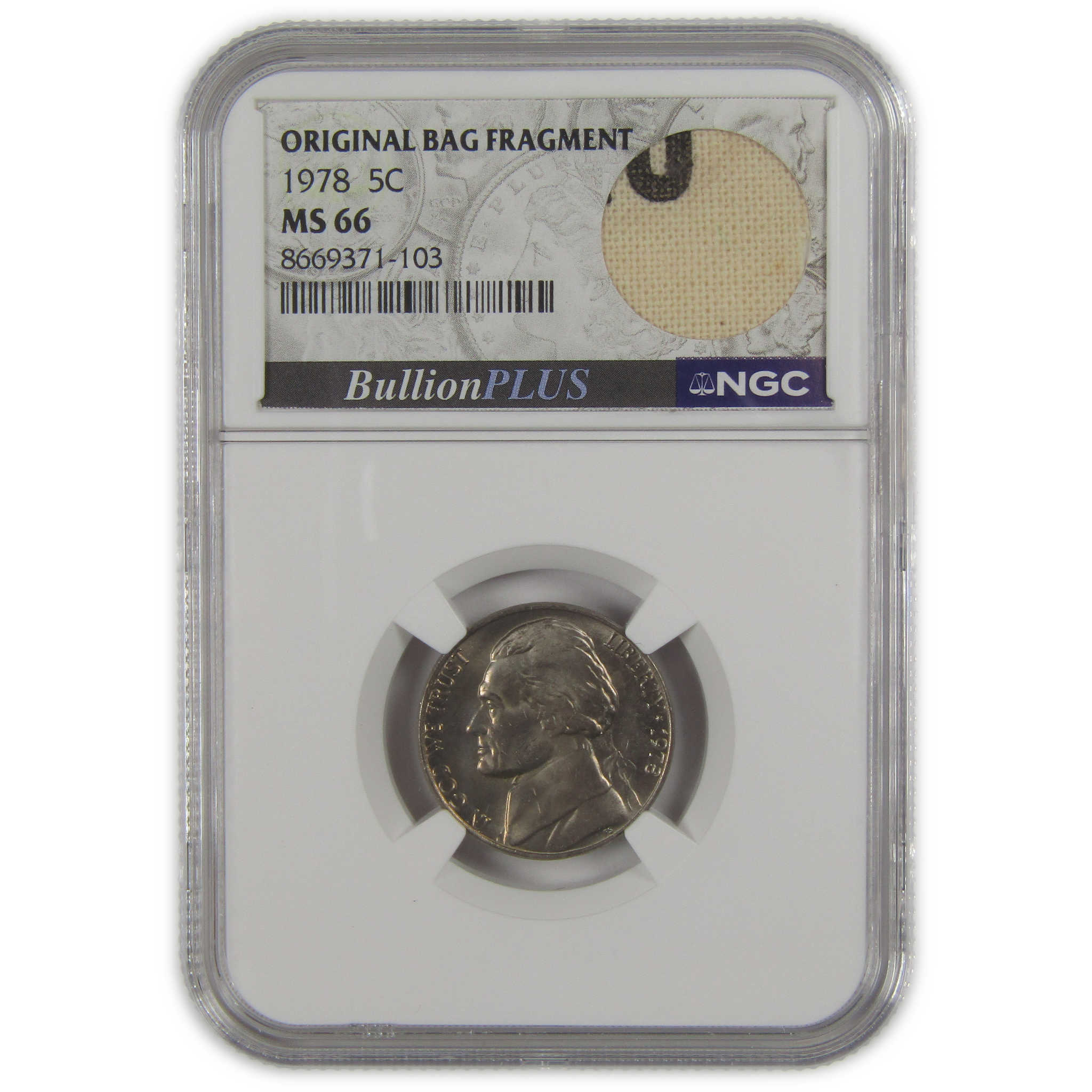 1978 Jefferson Nickel MS 66 NGC Original Bag Fragment SKU:I23516