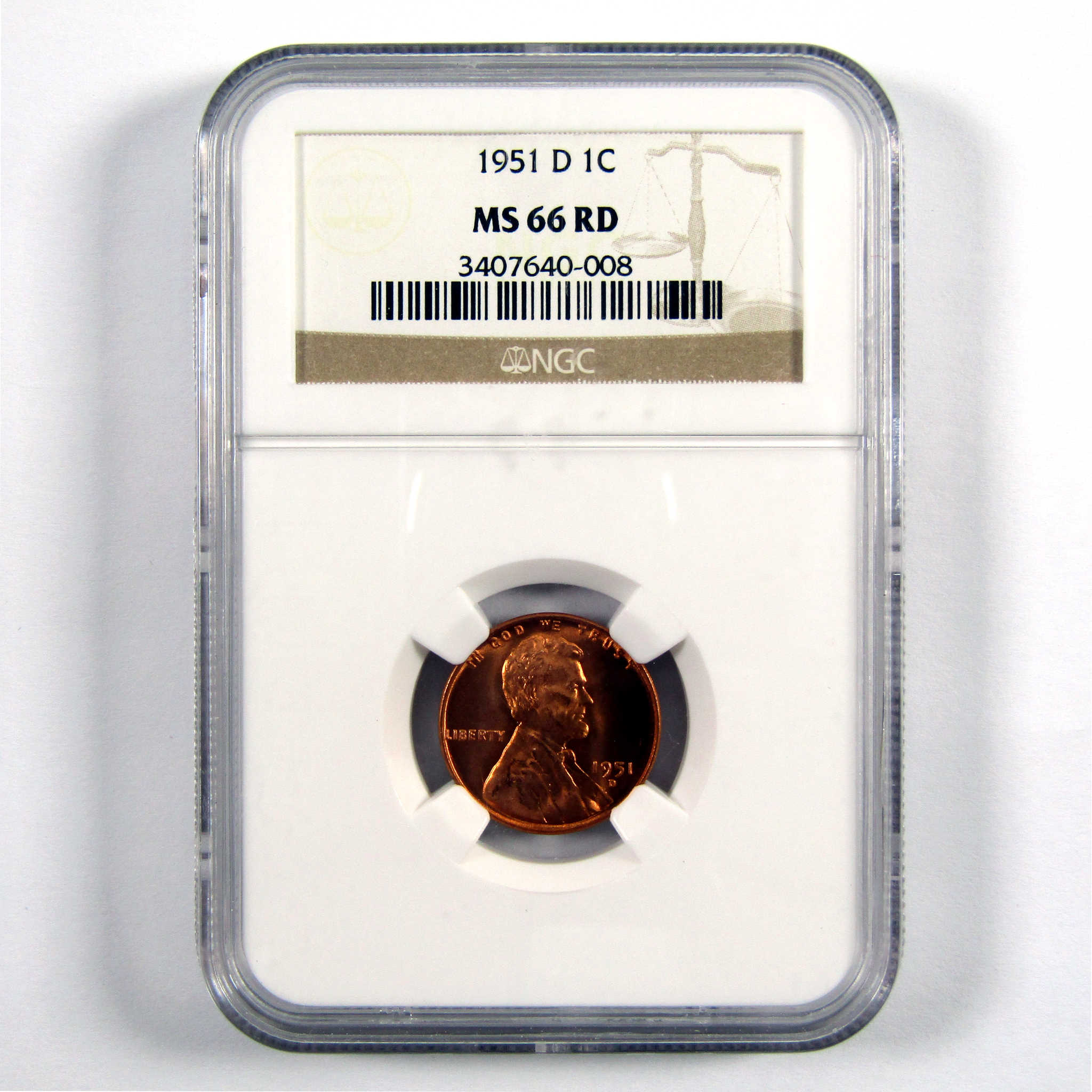 1951 D Lincoln Wheat Cent MS 66 RD NGC Penny 1c Unc SKU:CPC4985