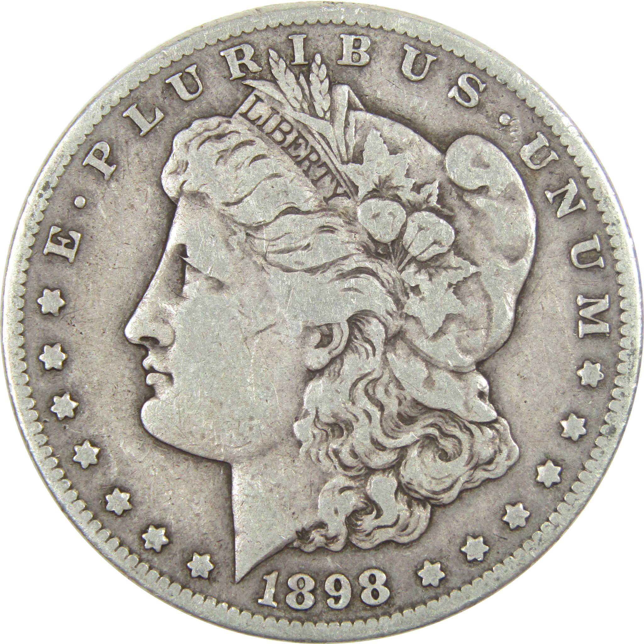 1898 S Morgan Dollar F Fine Details Silver $1 Coin SKU:I14403 - Morgan coin - Morgan silver dollar - Morgan silver dollar for sale - Profile Coins &amp; Collectibles