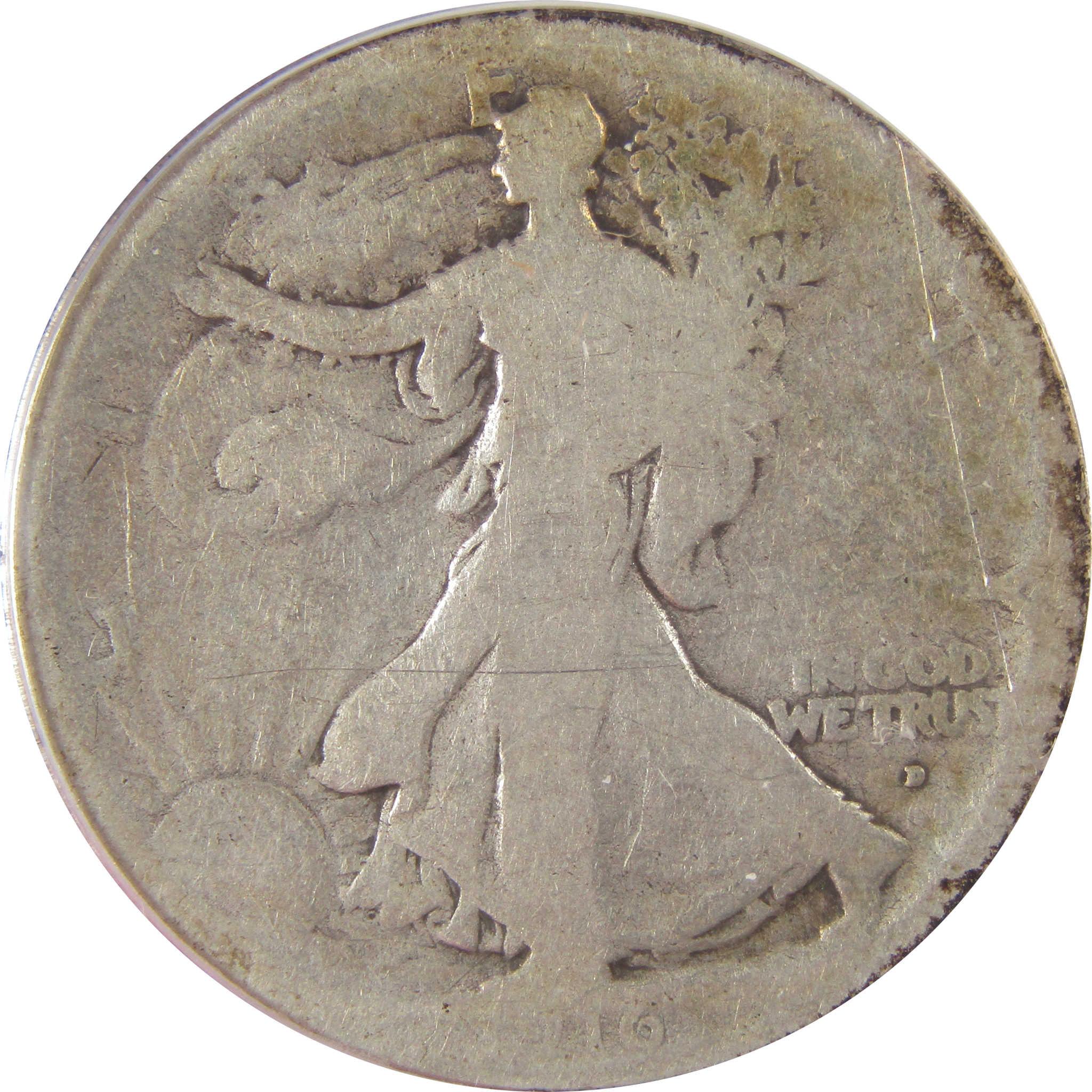 1916 D Liberty Walking Silver Half Dollar G 4 Details ANACS SKU:I25538