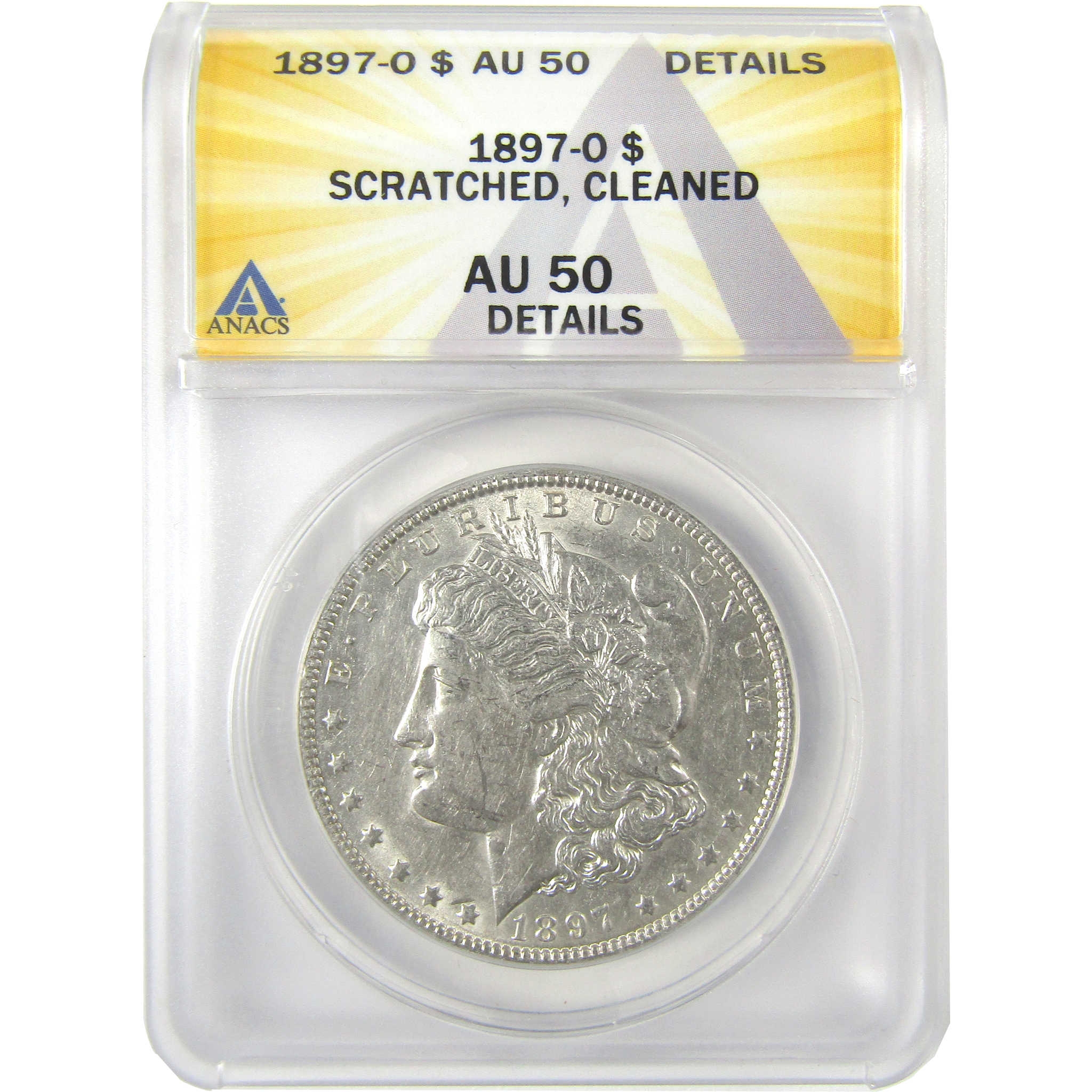 1897 O Morgan Dollar AU 50 Details ANACS Silver $1 Coin SKU:I19204 - Morgan coin - Morgan silver dollar - Morgan silver dollar for sale - Profile Coins &amp; Collectibles