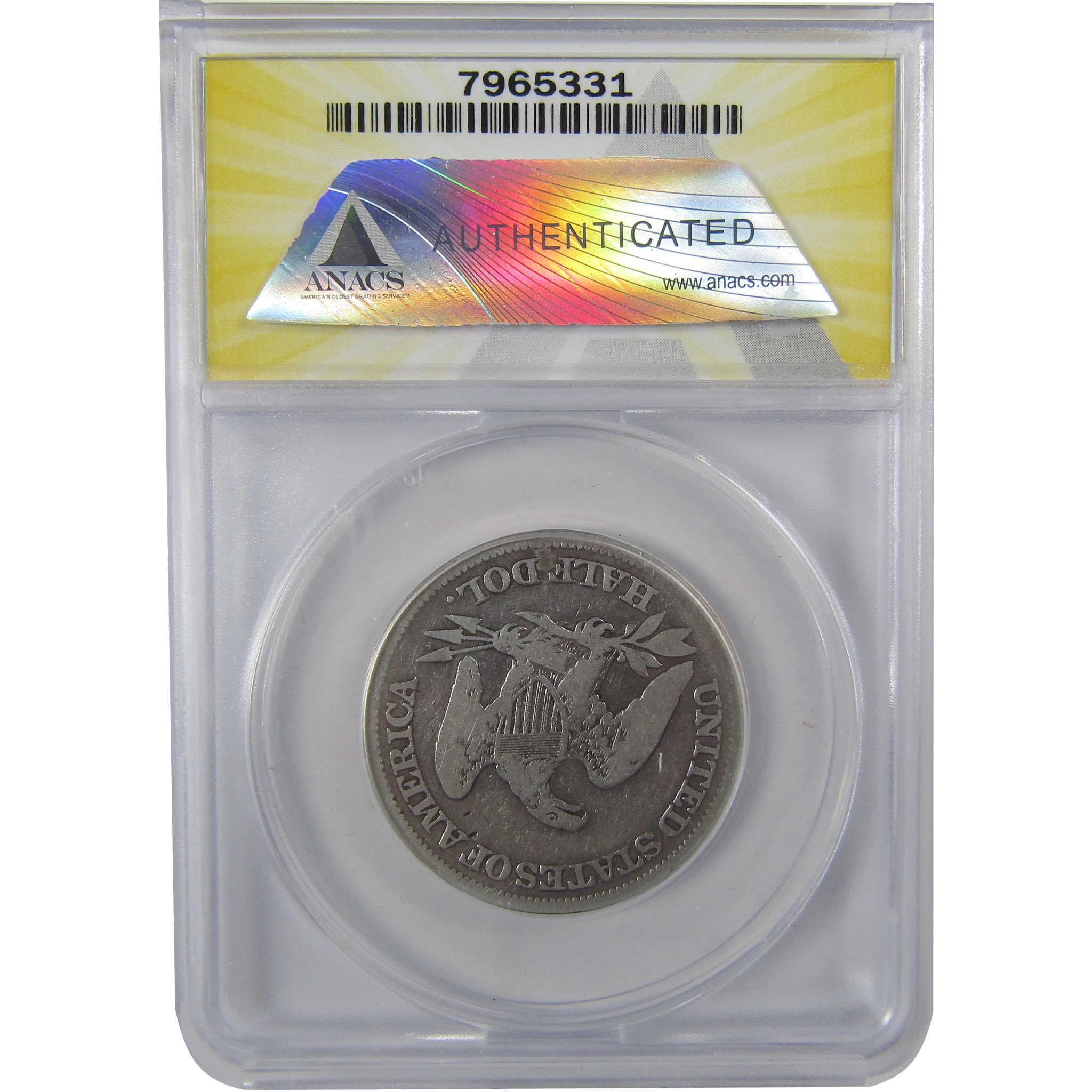 1865 Seated Liberty Silver Half Dollar G 6 Details ANACS SKU:I25451