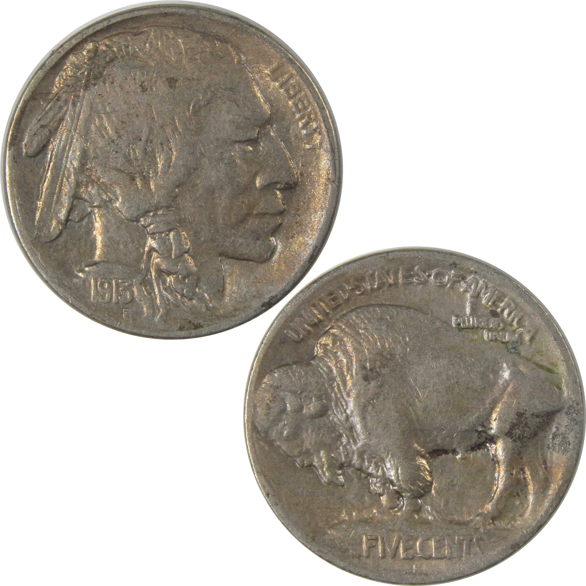 1913 S Type 1 Buffalo Nickel VF Very Fine Details 5c Coin SKU:I22889