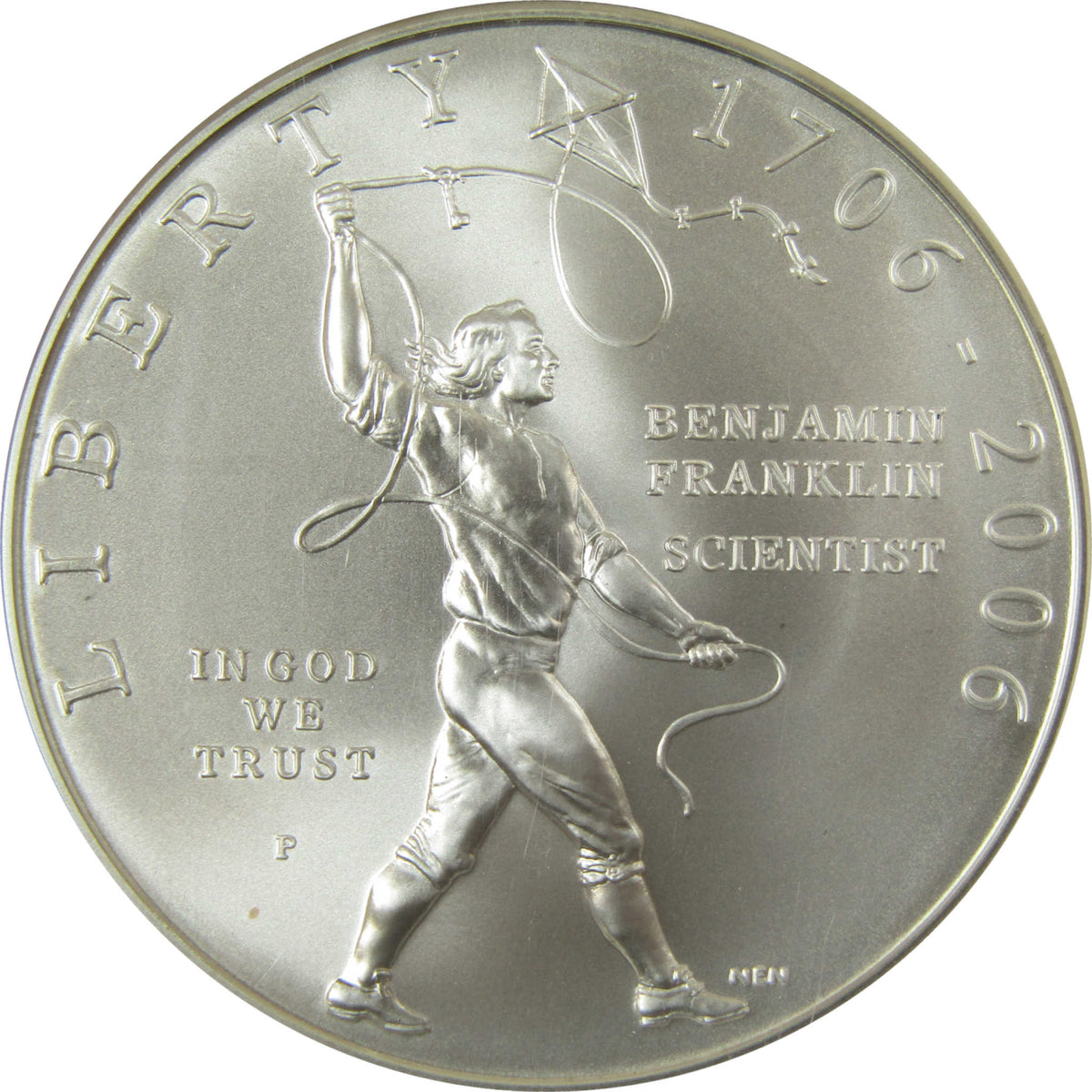 2006 P Franklin Tercentenary Scientist Silver $1 MS 70 NGC SKU:CP1655