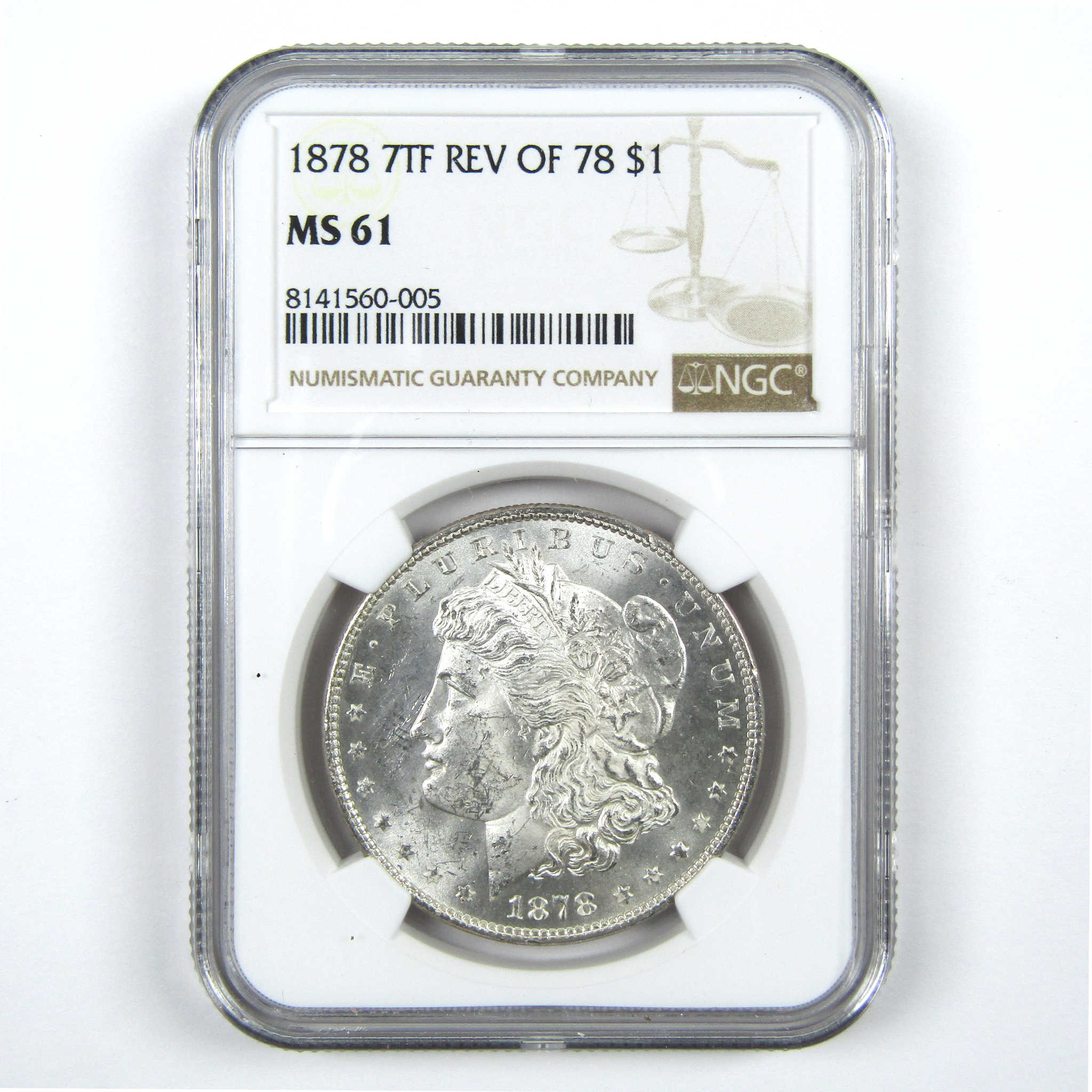 1878 7TF Rev 78 Morgan Dollar MS 61 NGC Uncirculated SKU:I14035 - Morgan coin - Morgan silver dollar - Morgan silver dollar for sale - Profile Coins &amp; Collectibles