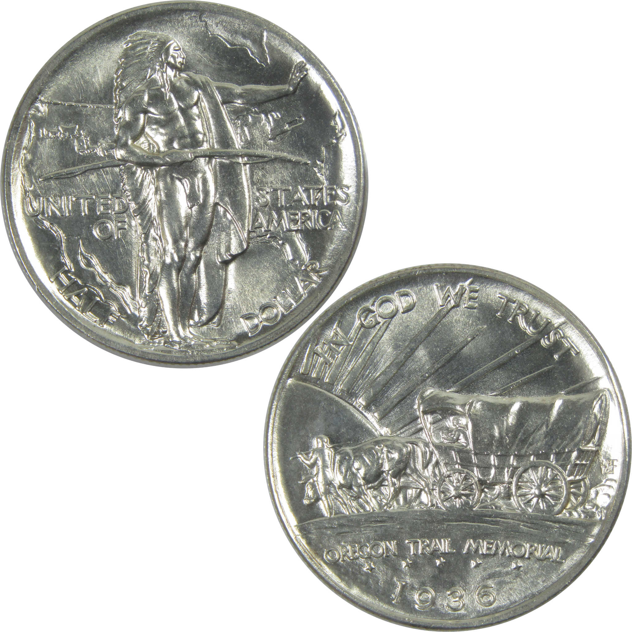 Oregon Trail Commemorative Half Dollar 1936 AU About Uncirculated