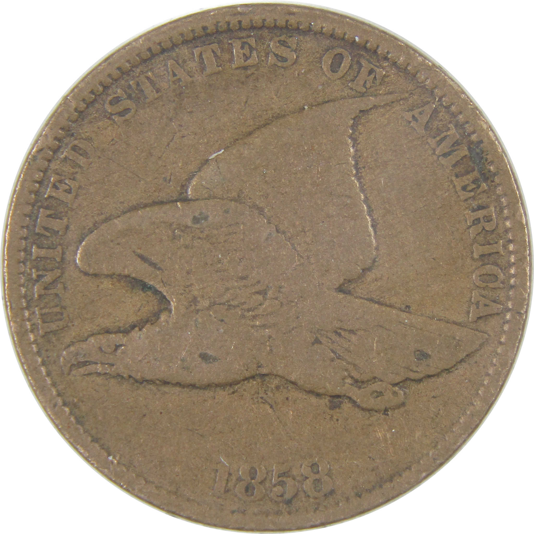 1858 Small Letters Flying Eagle Cent VG Very Good Penny 1c SKU:I16822