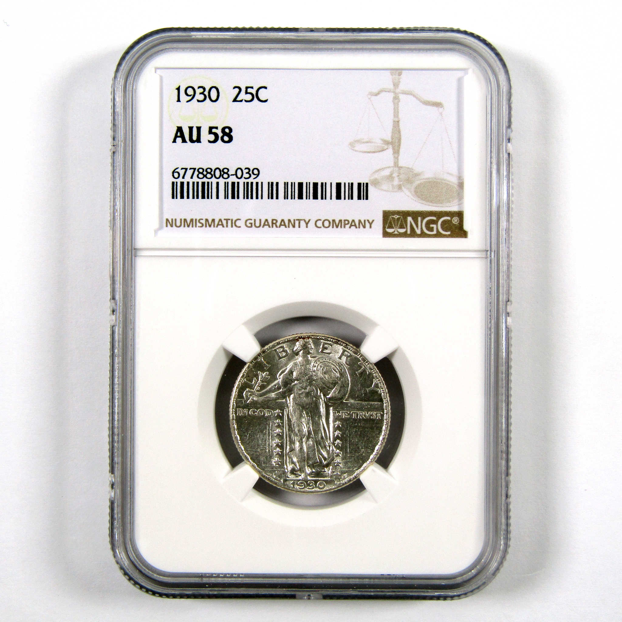 1930 Standing Liberty Quarter AU 58 NGC Silver 25c Coin SKU:I11027