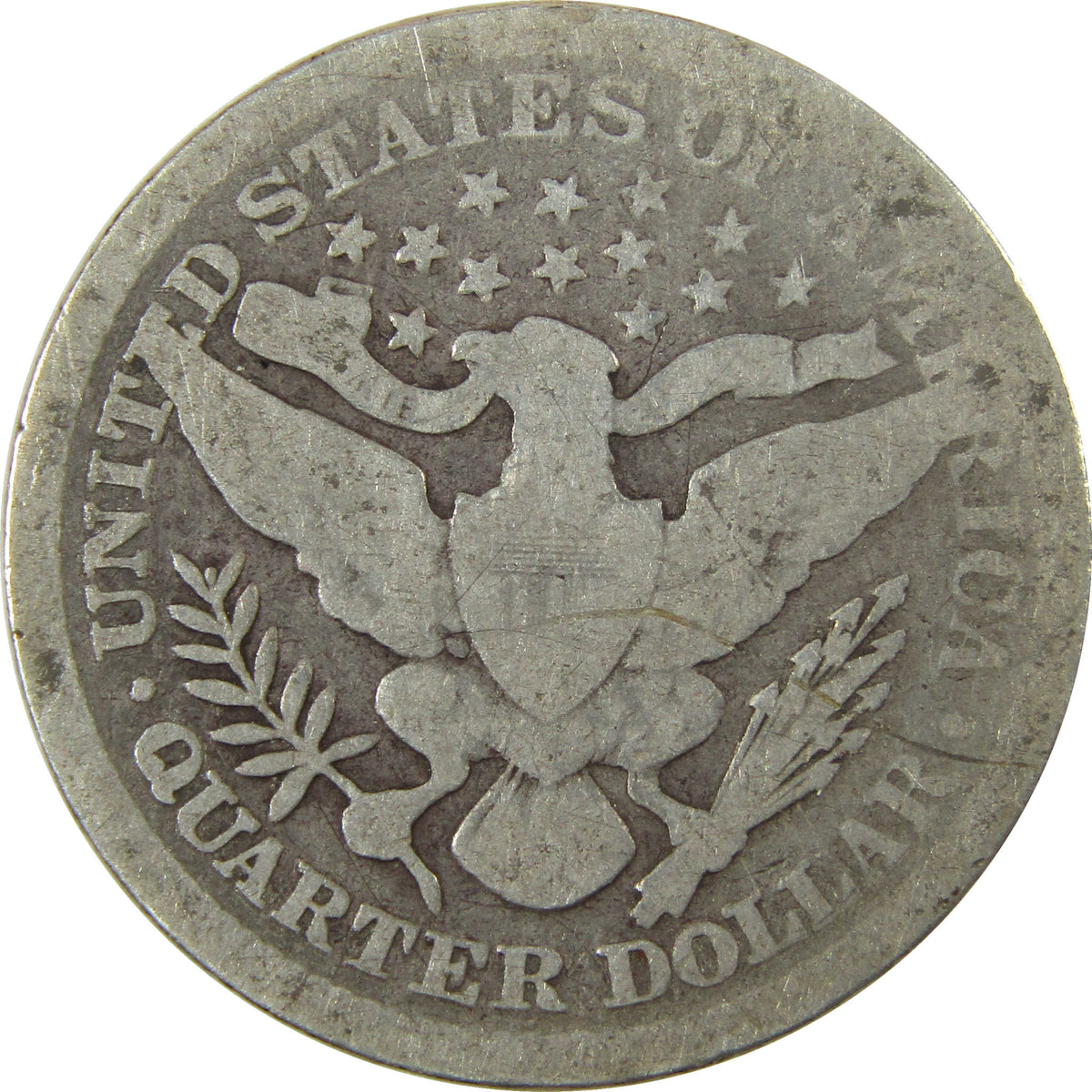 1893 Barber Silver Quarter G Good Details 25c Coin SKU:I28546