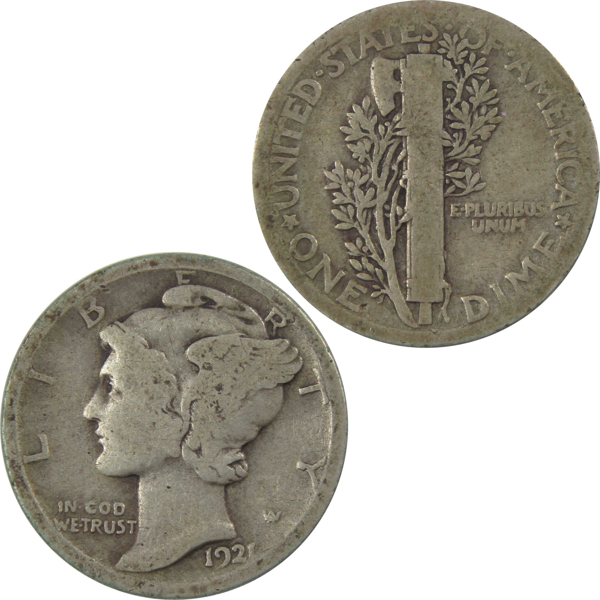 1921 Mercury Dime G Good Silver 10c Coin SKU:I22426