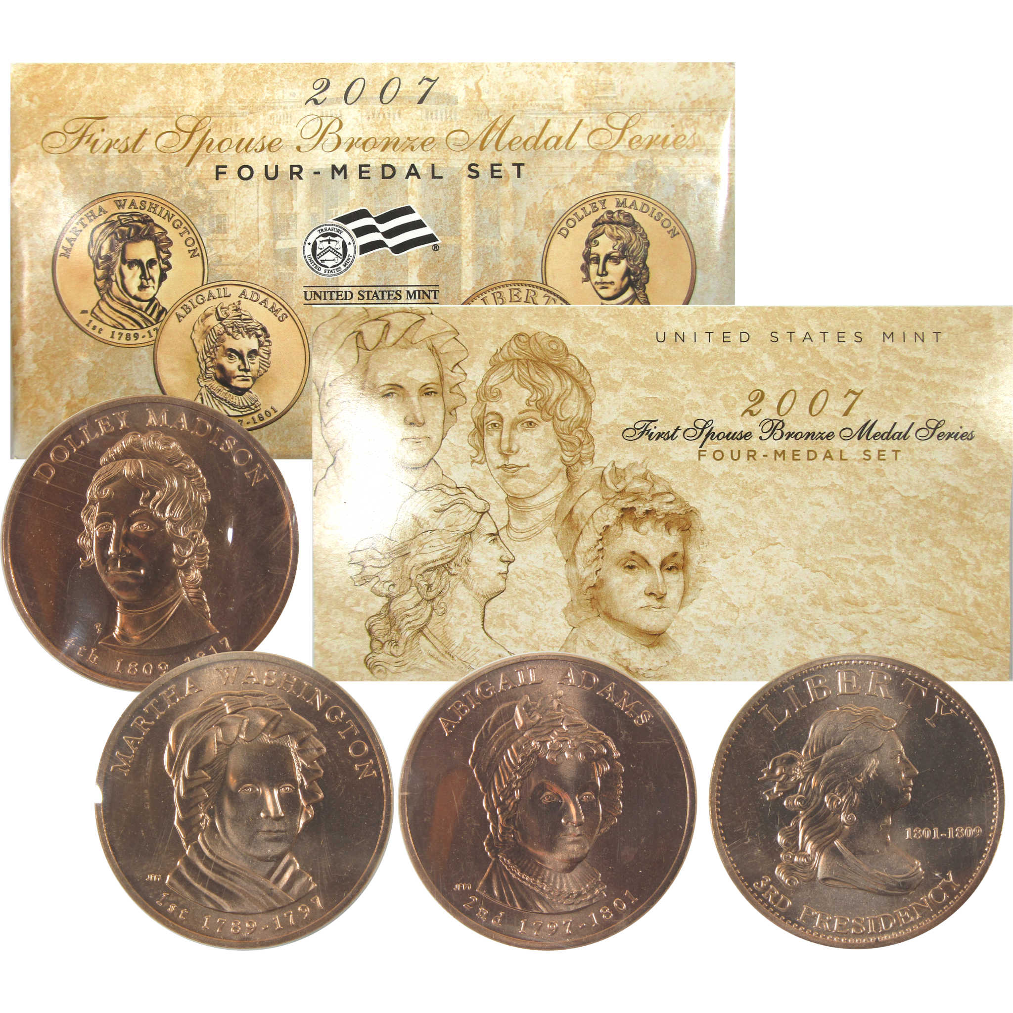 2007 First Spouse Bronze Medal Series 4 Piece Set SKU:CPC8986