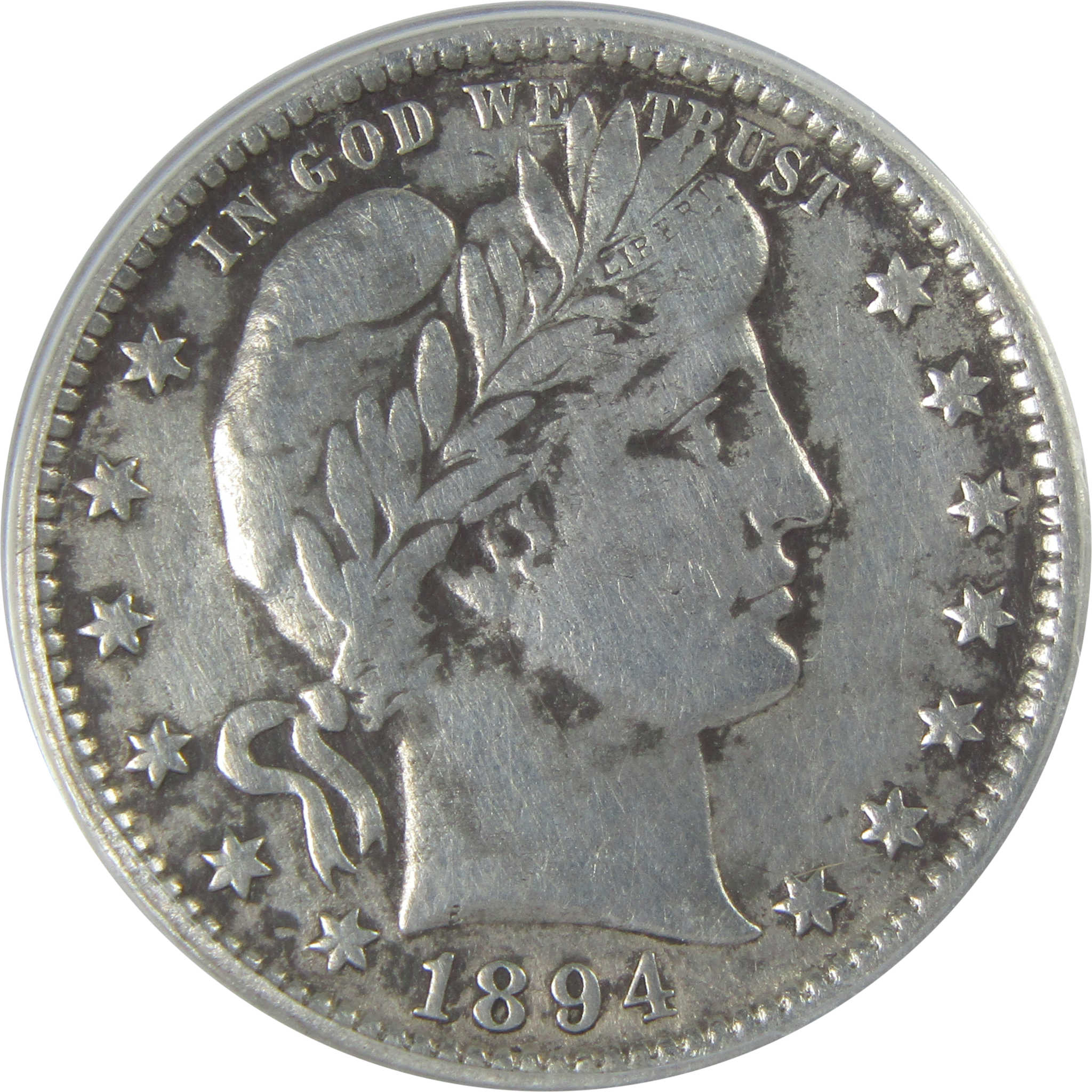 1894 Barber Quarter F 15 Details ANACS Silver 25c Coin SKU:I16118