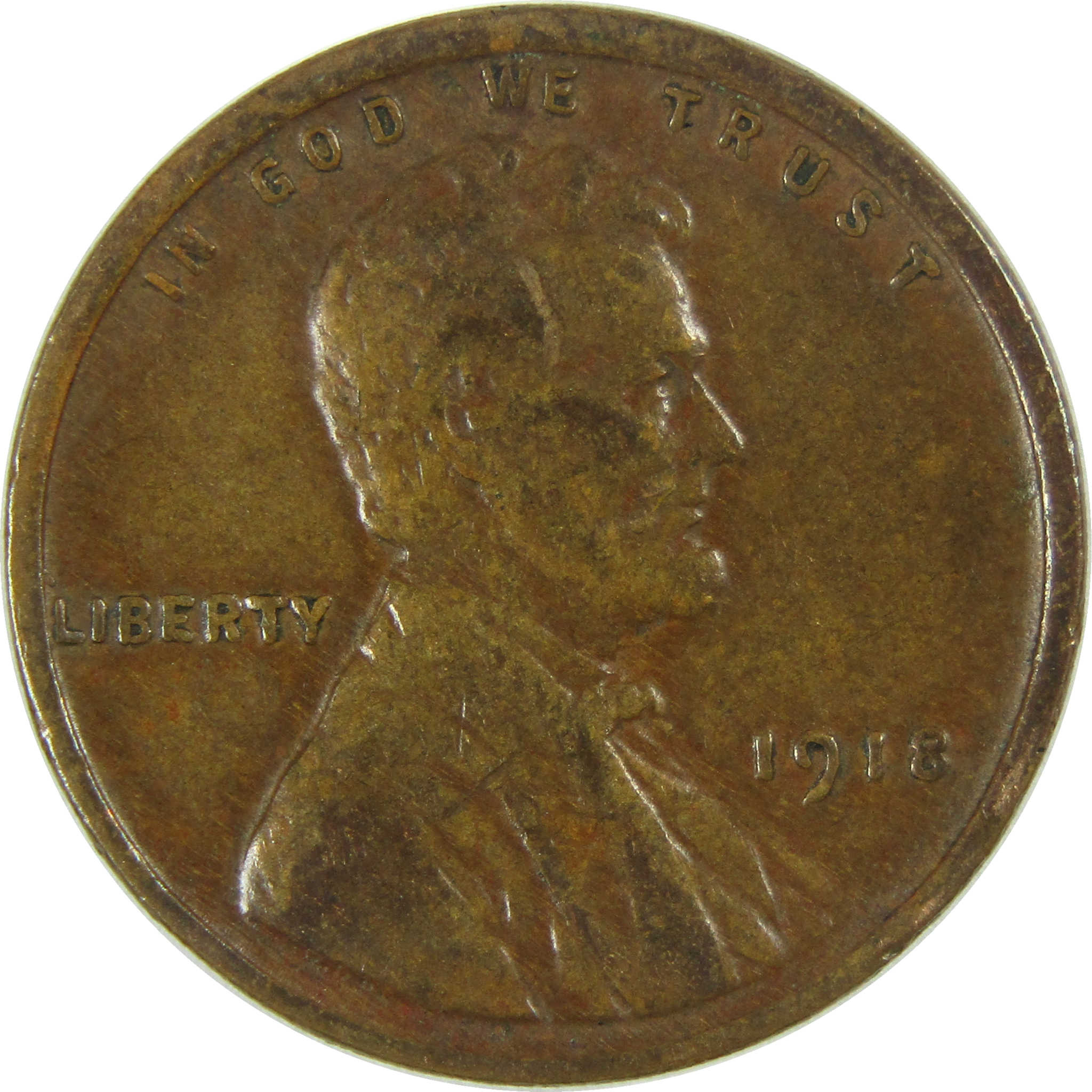 1918 Lincoln Wheat Cent F Fine Penny 1c Coin SKU:I26825