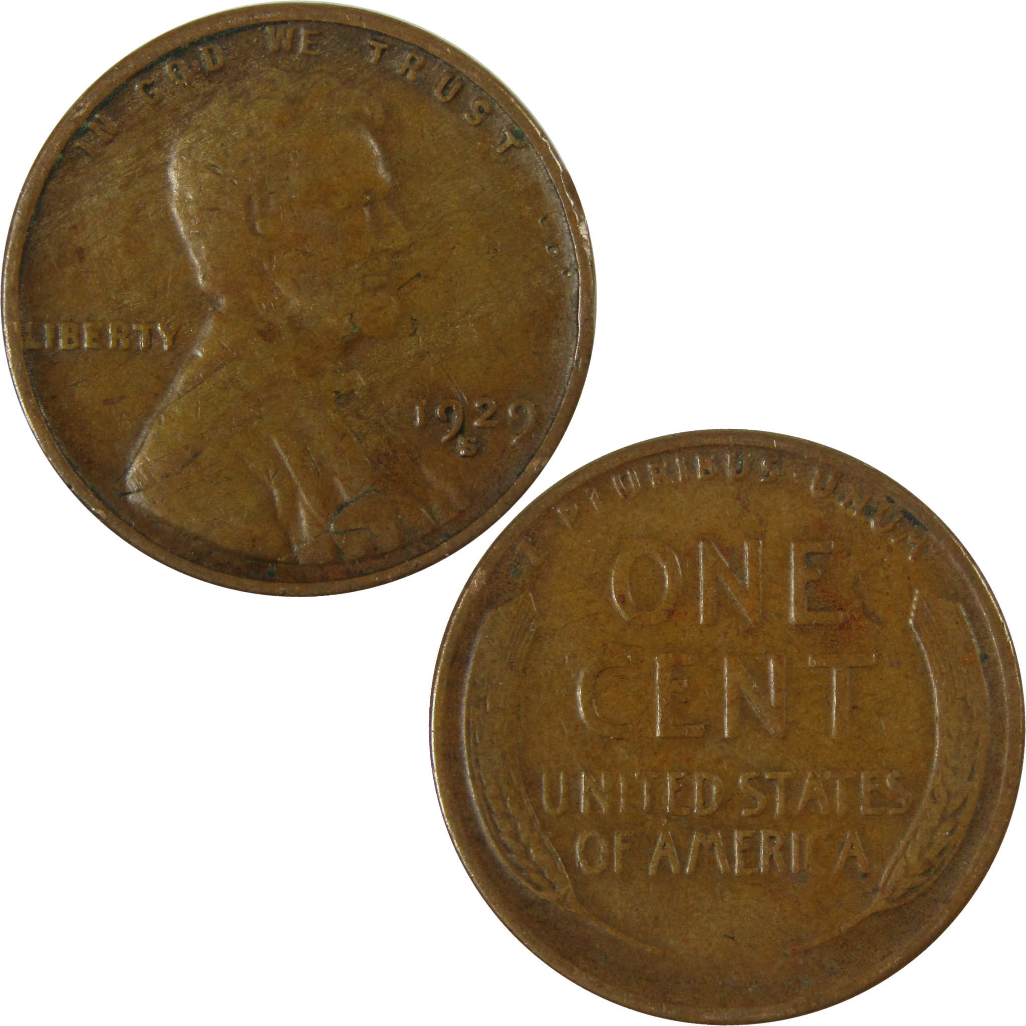 1929 S Lincoln Wheat Cent VG Very Good Penny 1c Coin SKU:I26676