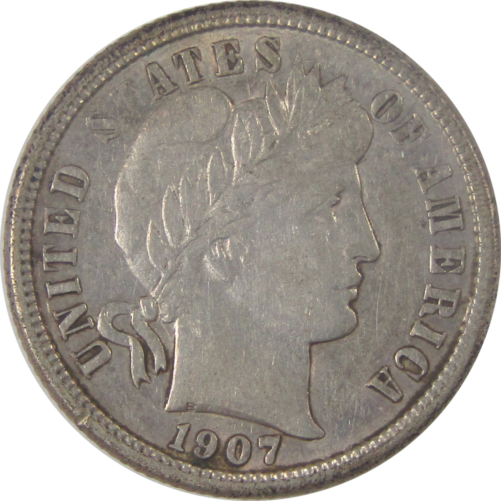 1907 O Barber Dime AU About Uncirculated Silver 10c Coin SKU:I17035